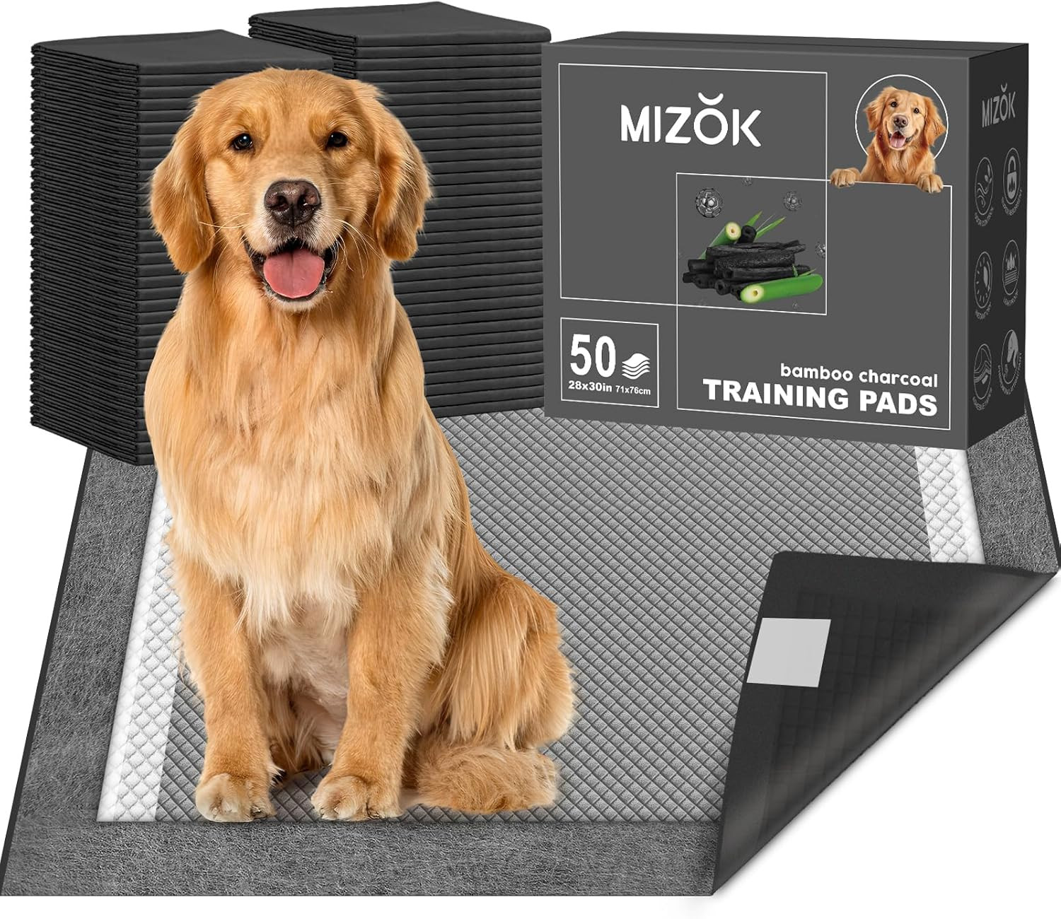 Pee Pads for Dogs Charcoal, 28″X30″ Large Wee Wee Pads for Dogs, Superior Odor P