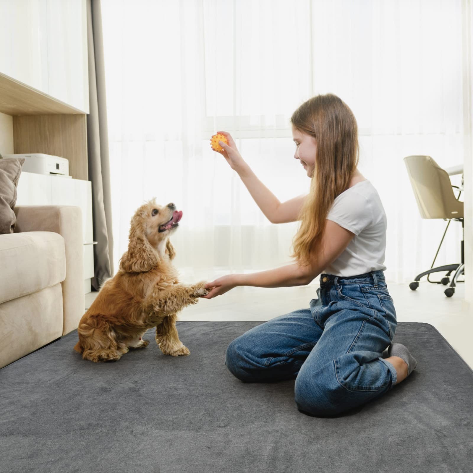 LOOBANI Washable Pee Pads for Dogs, 2 Pack Fast Absorbent Dog Mats,31″x36″