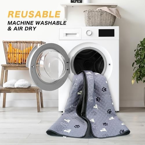 Extra Large Washable Dog Pee Pads 48″x48″, Reusable Waterproof Puppy Training Pa