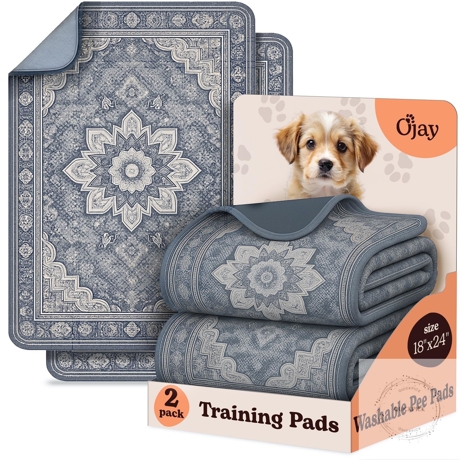 Super Absorbent Washable Pee Pads for Dogs (2-Pack) – Reusable Puppy Training