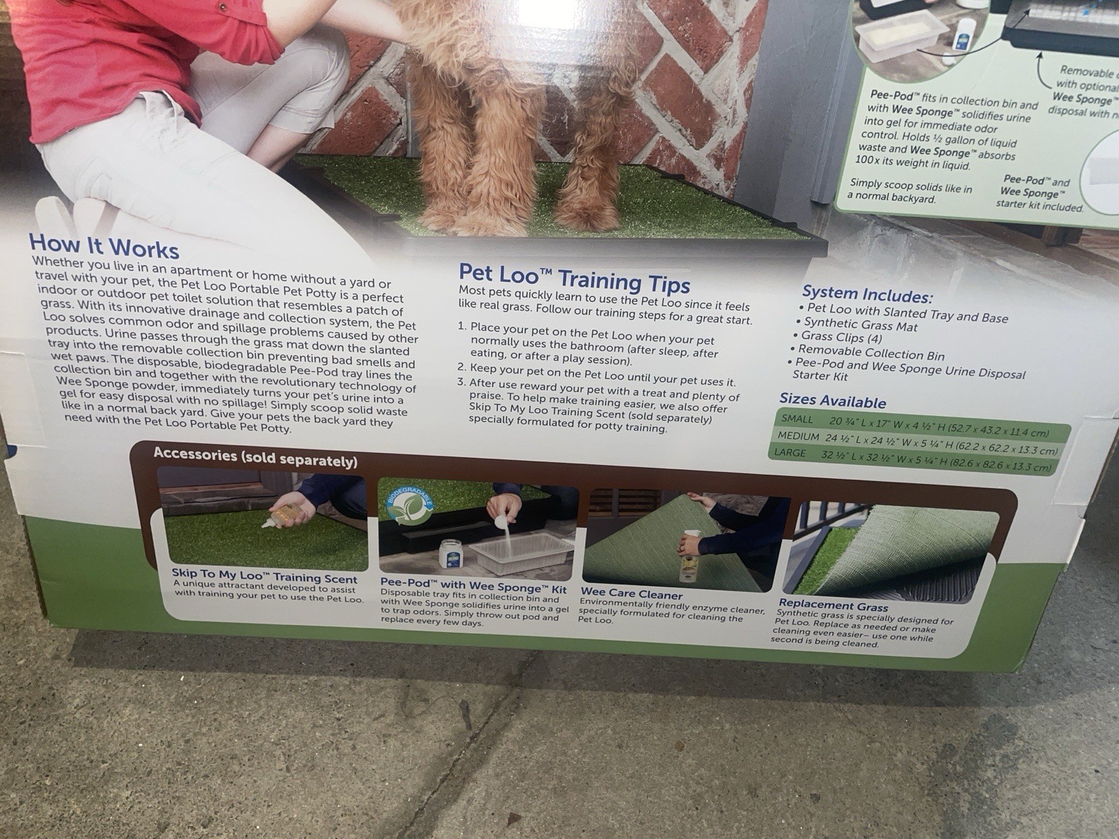 PetSafe Pet Loo Indoor Pet Toilet, Portable Dog Potty Station, Medium Grass Pad!