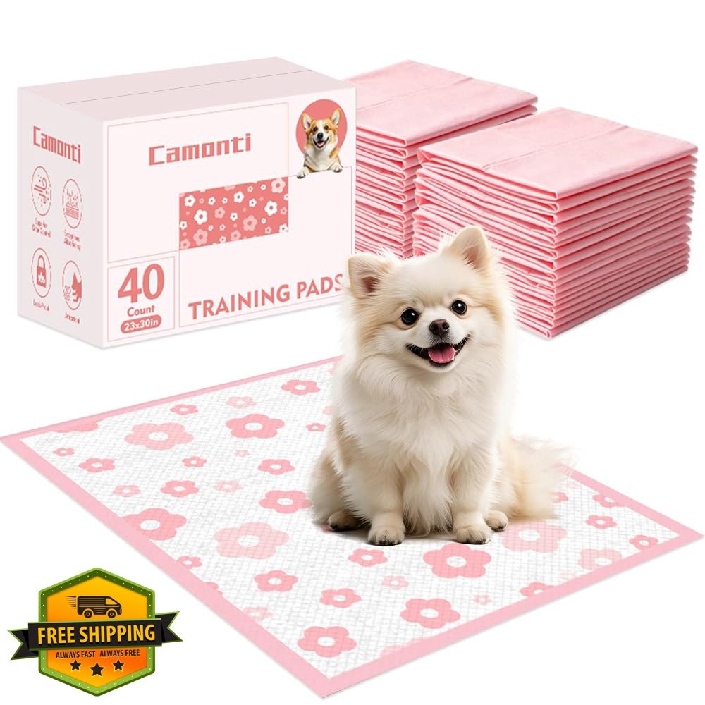 Camonti Pink Floral Dog Pee Pads 40 Ct