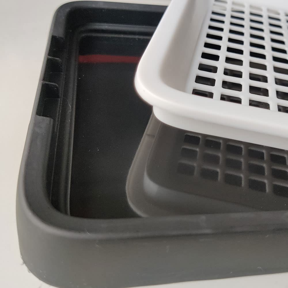 Guinea Pig Litter Tray Pan with Grate for Cage – Small Animal Small, white