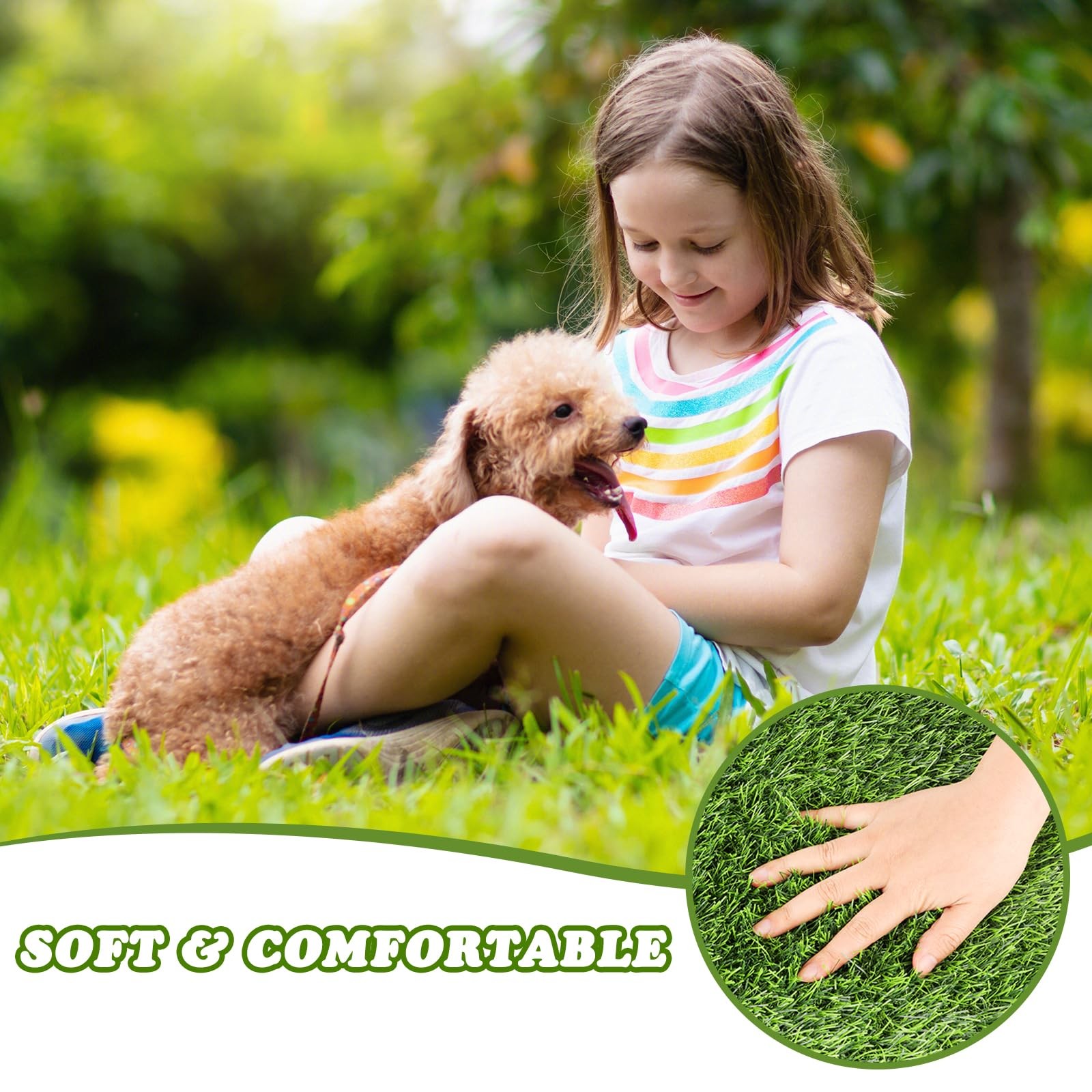Artificial Grass Mat, Dog Grass Pee Pads, Fake Grass Pad for Pets Potty Train…