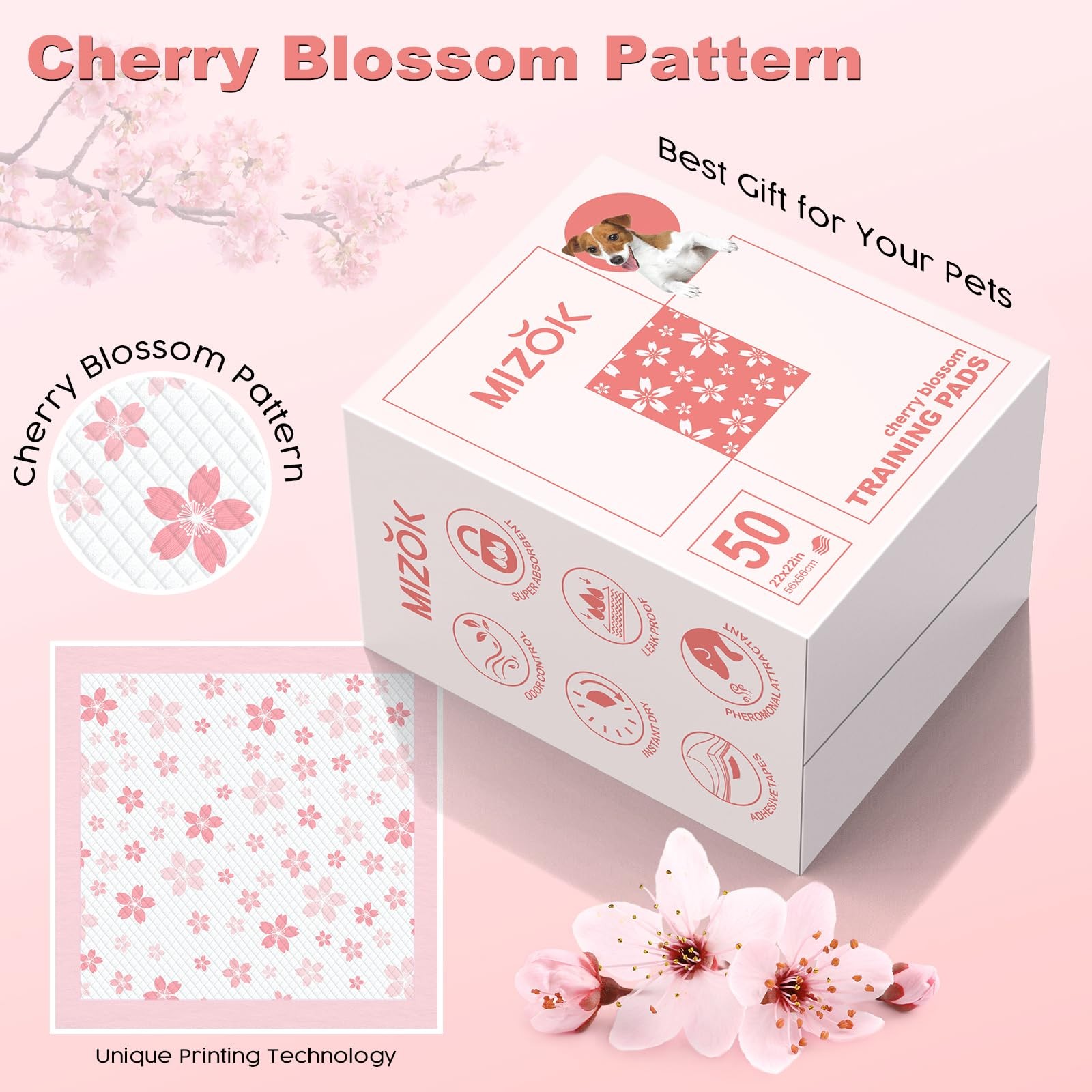 Puppy Pads Pink 22x22in, Quick-Dry Puppy Training Pads with Pheromone Attract…