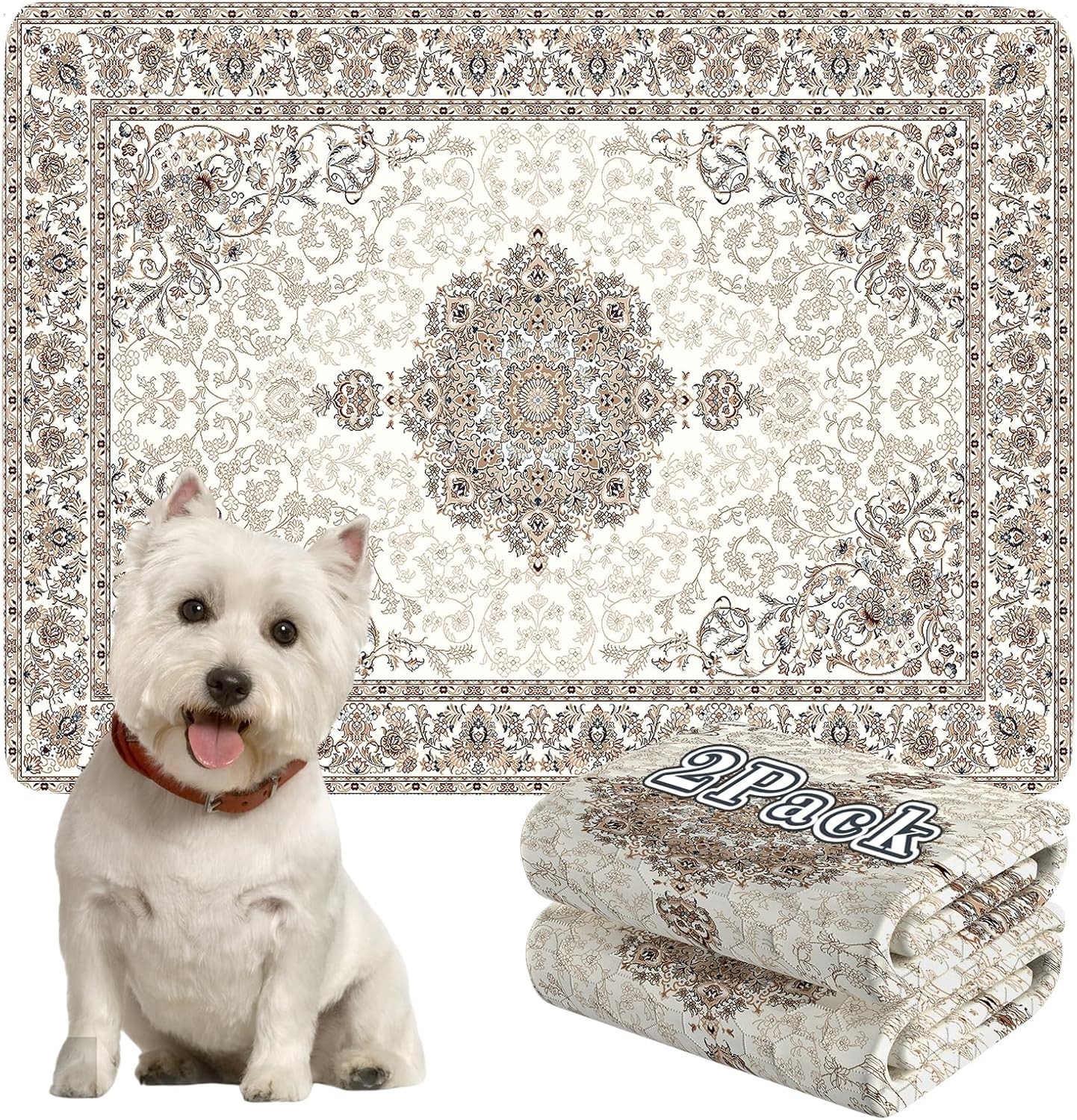 Washable Pee Pads Dogs 2 Pack Reusable Puppy Training Pads. 36”x48” Super