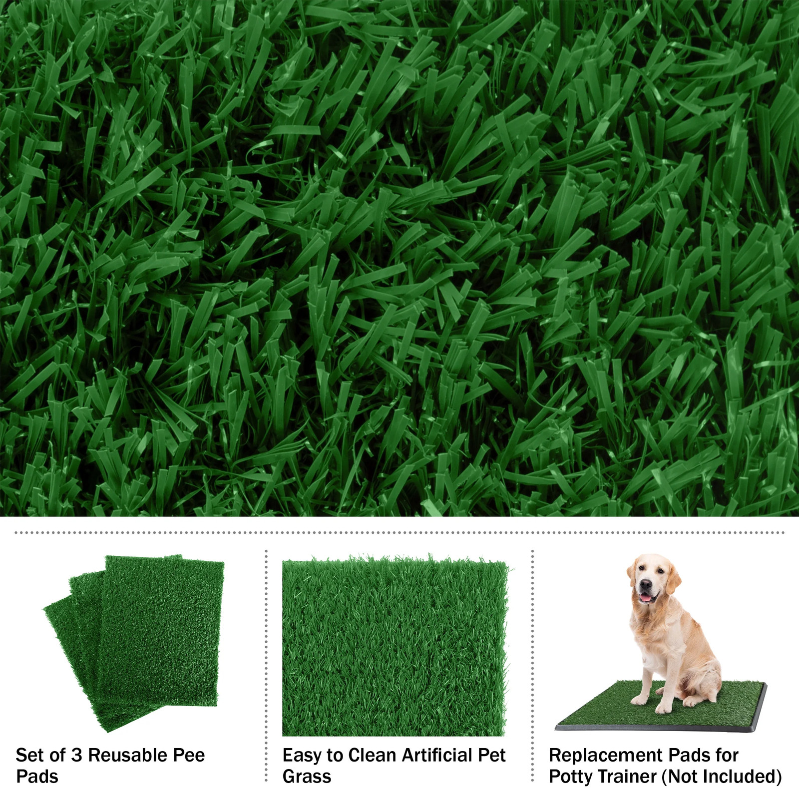 Set of 3 Replacement Turf Grass Pee Pads – Puppy Essentials