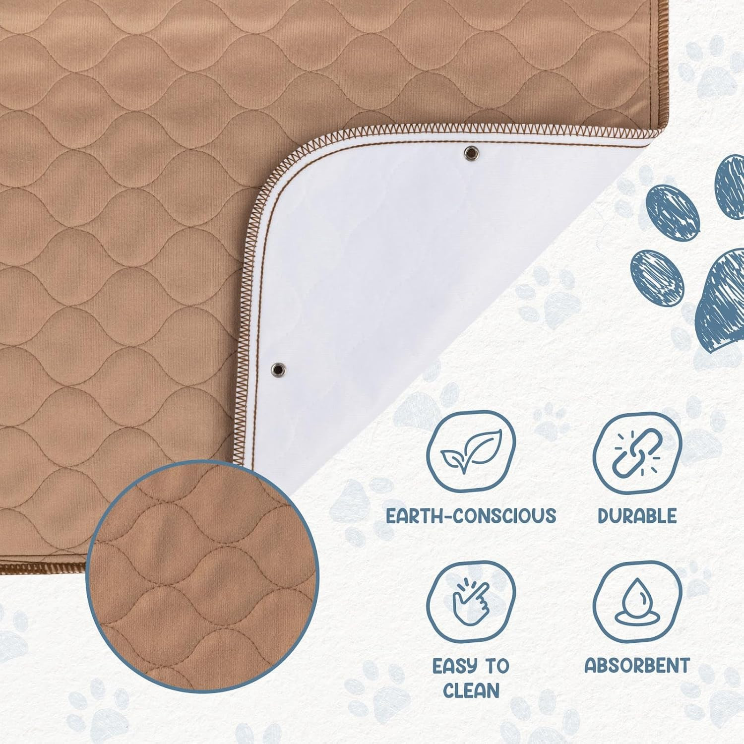 Reusable Dog Pee Pads – Dogs Waterproof Training Pads – Washable & Sanitary – Ro