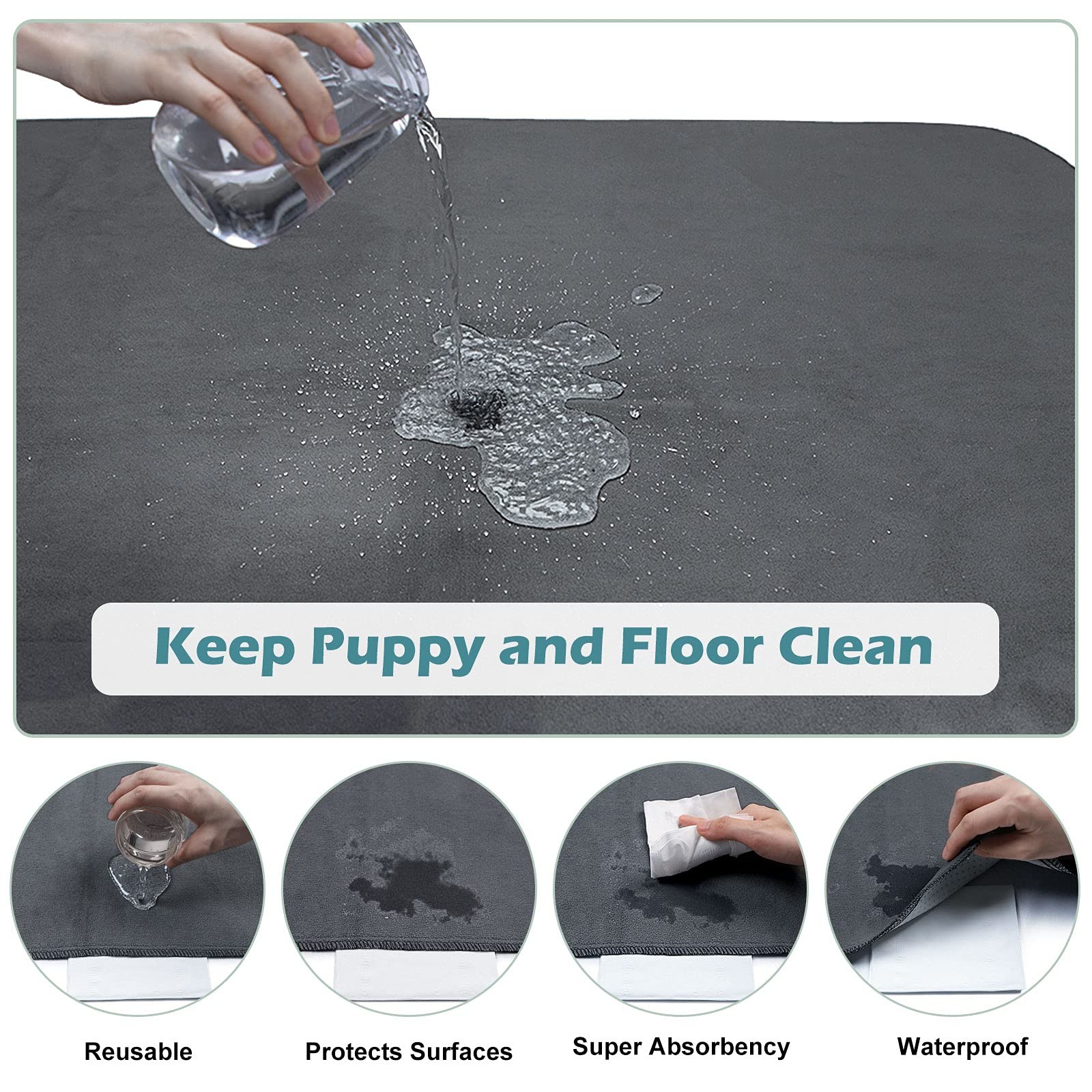 Washable Pee Pads for Dogs 72×72 Reusable Dog Pads Extra Large Upgrade Non-Slip