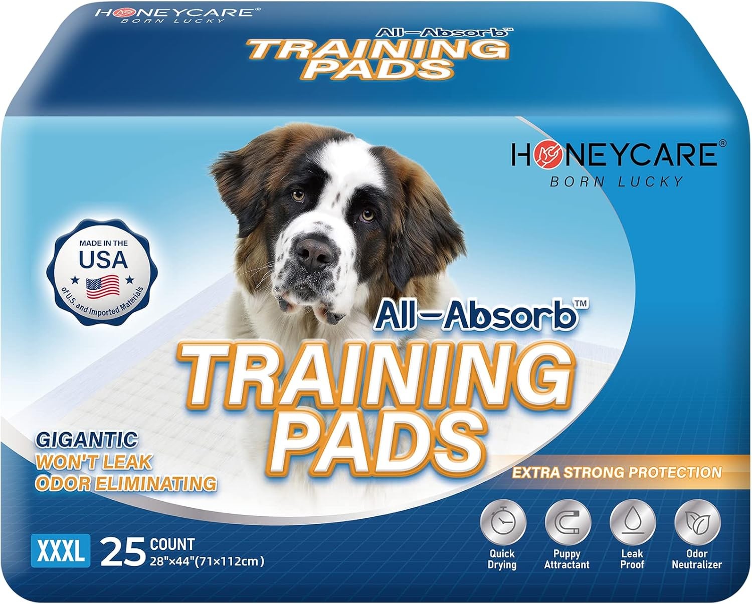 Honey Care All-Absorb 28×44 Gigantic Dog Training Pads 25 Count XXXL