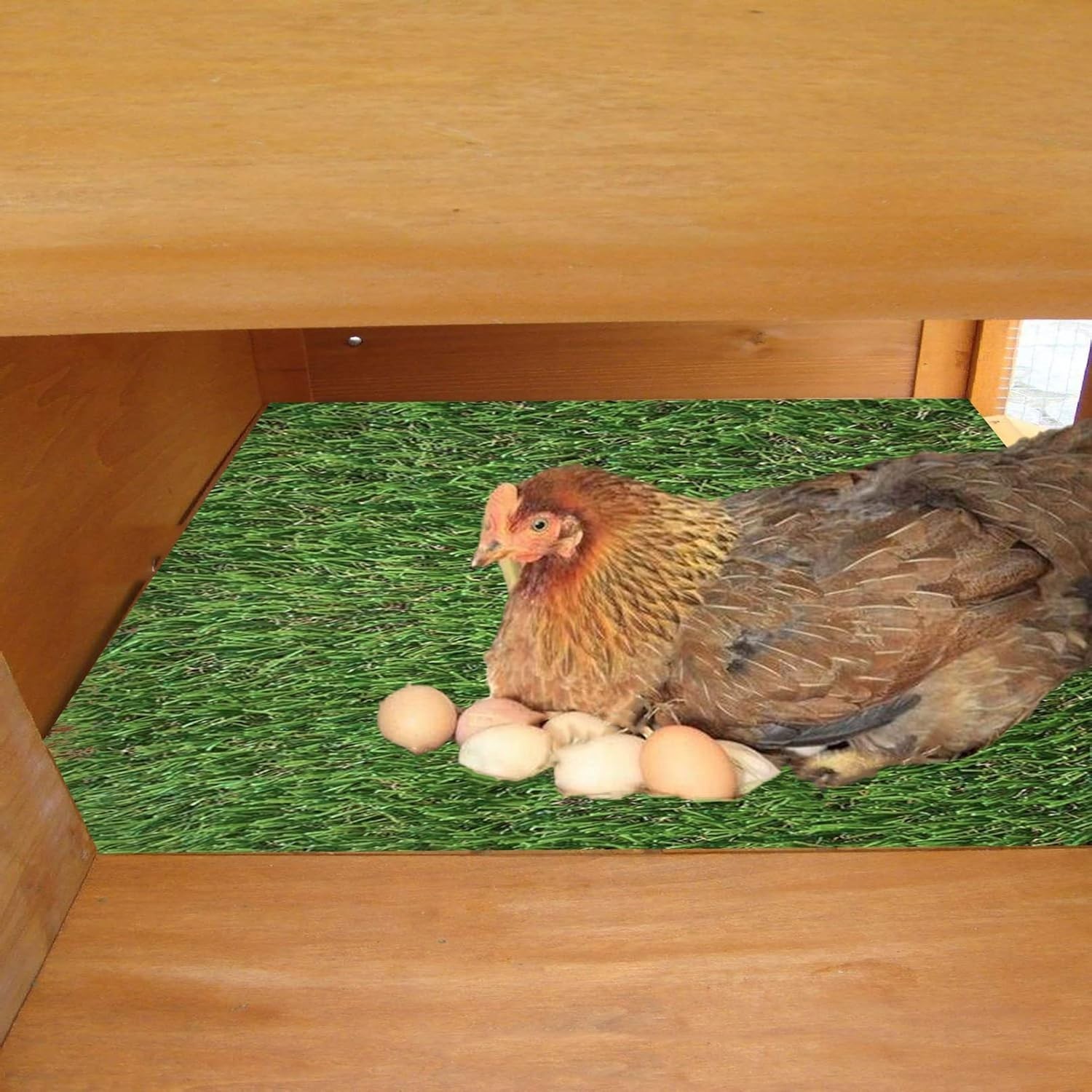 6 Pcs Washable Fake Turf Mats Grass Carpet Reusable Hens Nest Boxes Pad.