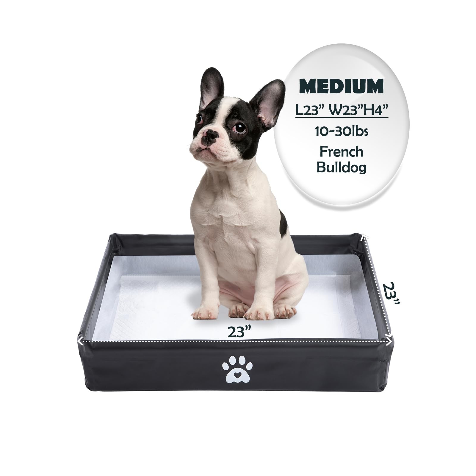 Dog Pee Pad Holder Tray Foldable, Puppy Pad Holder Liner Base High Side, Dog …