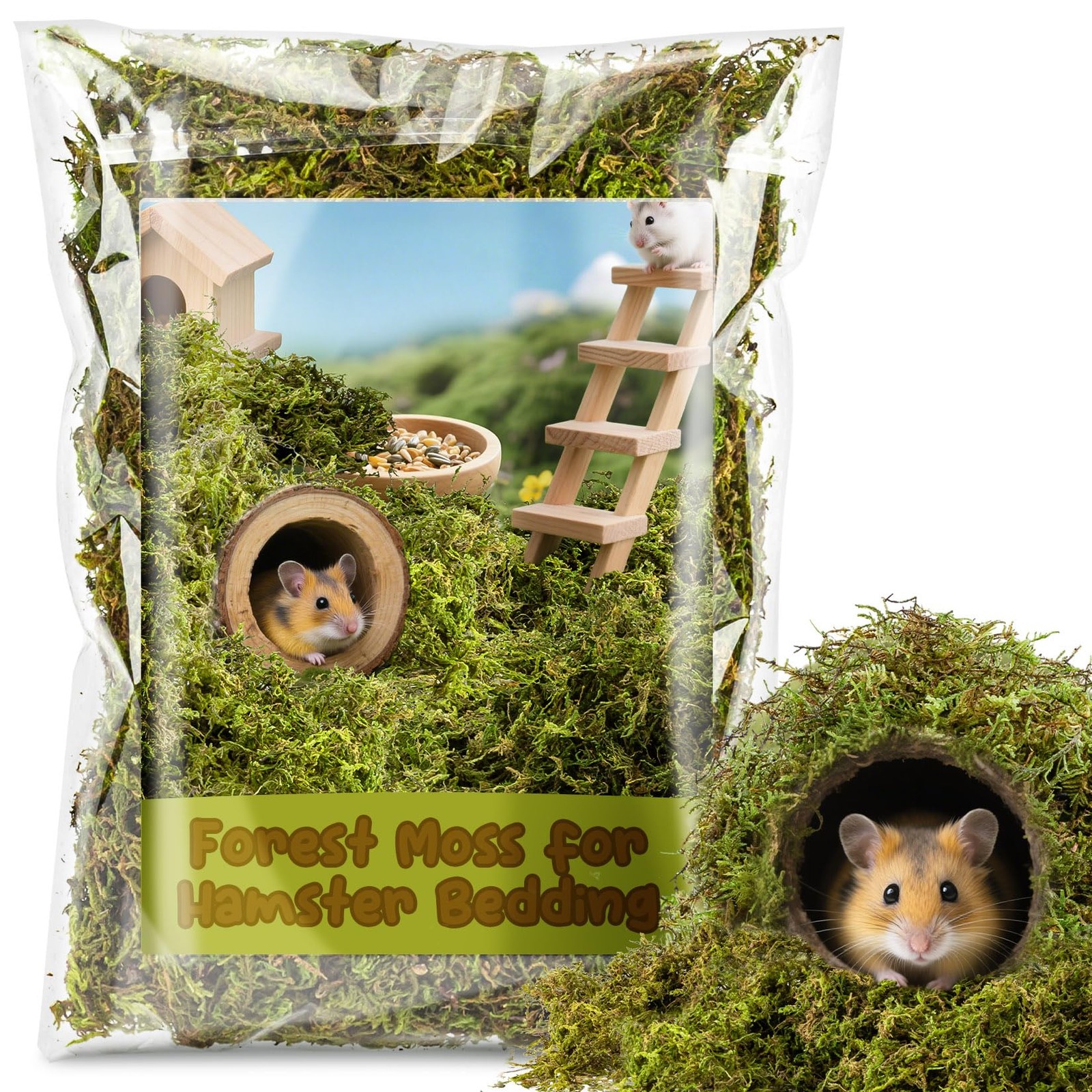 Sukh Hamster Moss – 5.6 Oz Forest for Bedding Nesting Hideout…