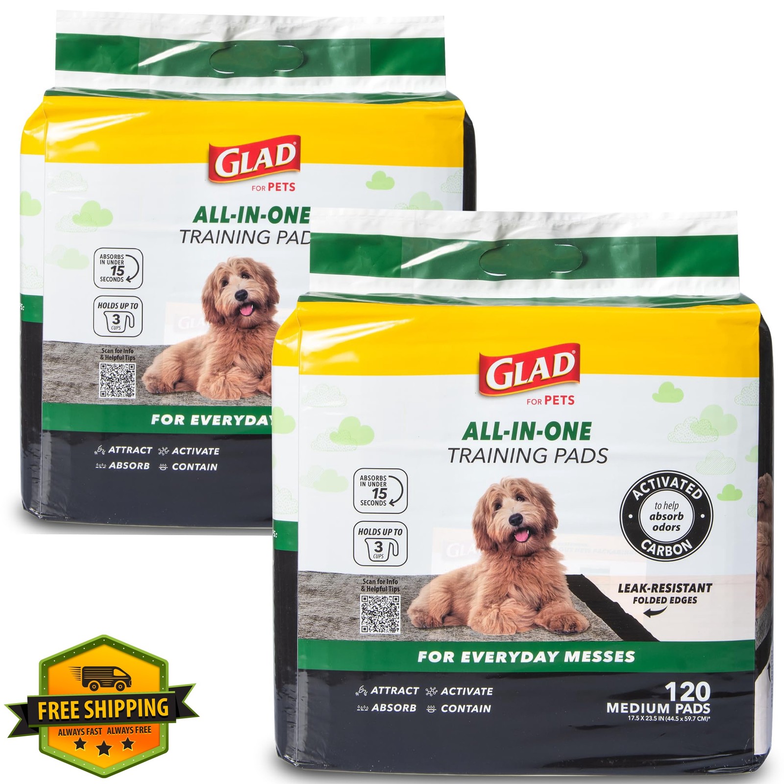 Glad for Pets Black Charcoal Puppy Pads – Super Absorbent Disposable Dog Pee …
