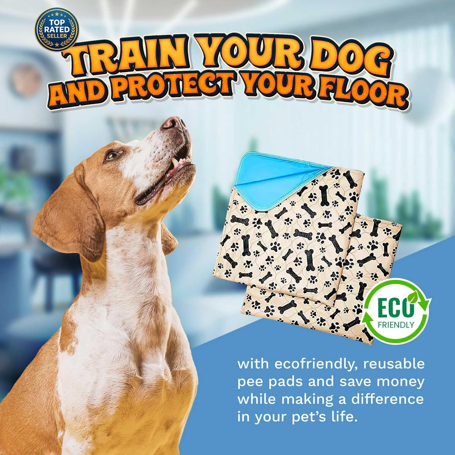 Super Absorbent Washable Pee Pads for Dogs Large 35 X 31 (2-Pack) Puppy Pads Pet