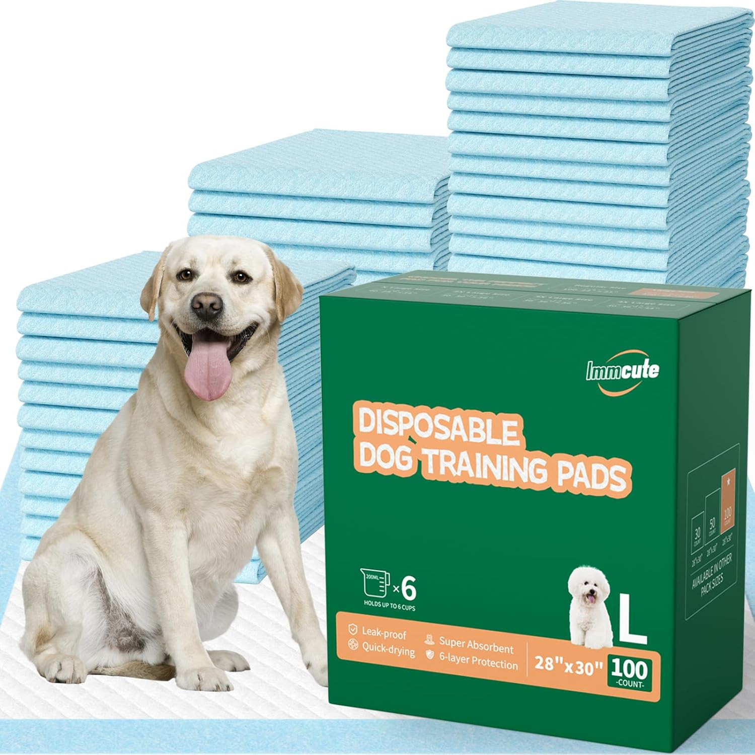 100 Count Large Dog & Cat Puppy Pee Pads – 28″X30″ Absorbent Potty Training Pads