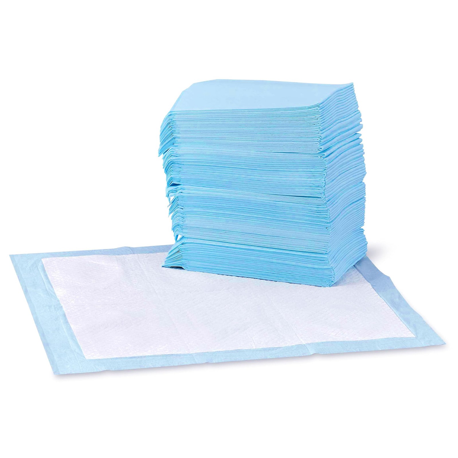 100-Count Super Absorbent & Leak-Proof Pet Training Pads, 22×22, Blue & Whiten