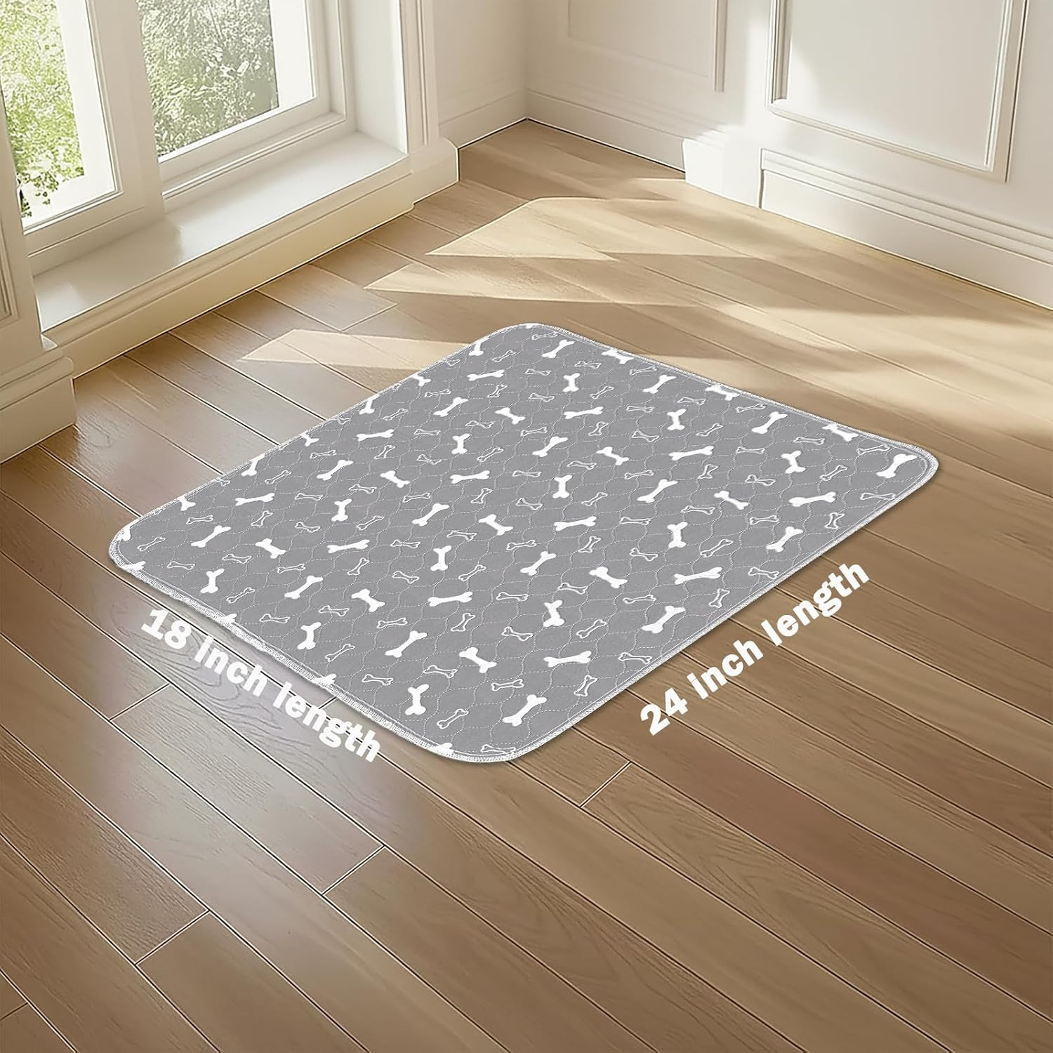 Washable Dog Pee Pads, 2 Pack, 18X24 Inches, Reusable and Waterproof