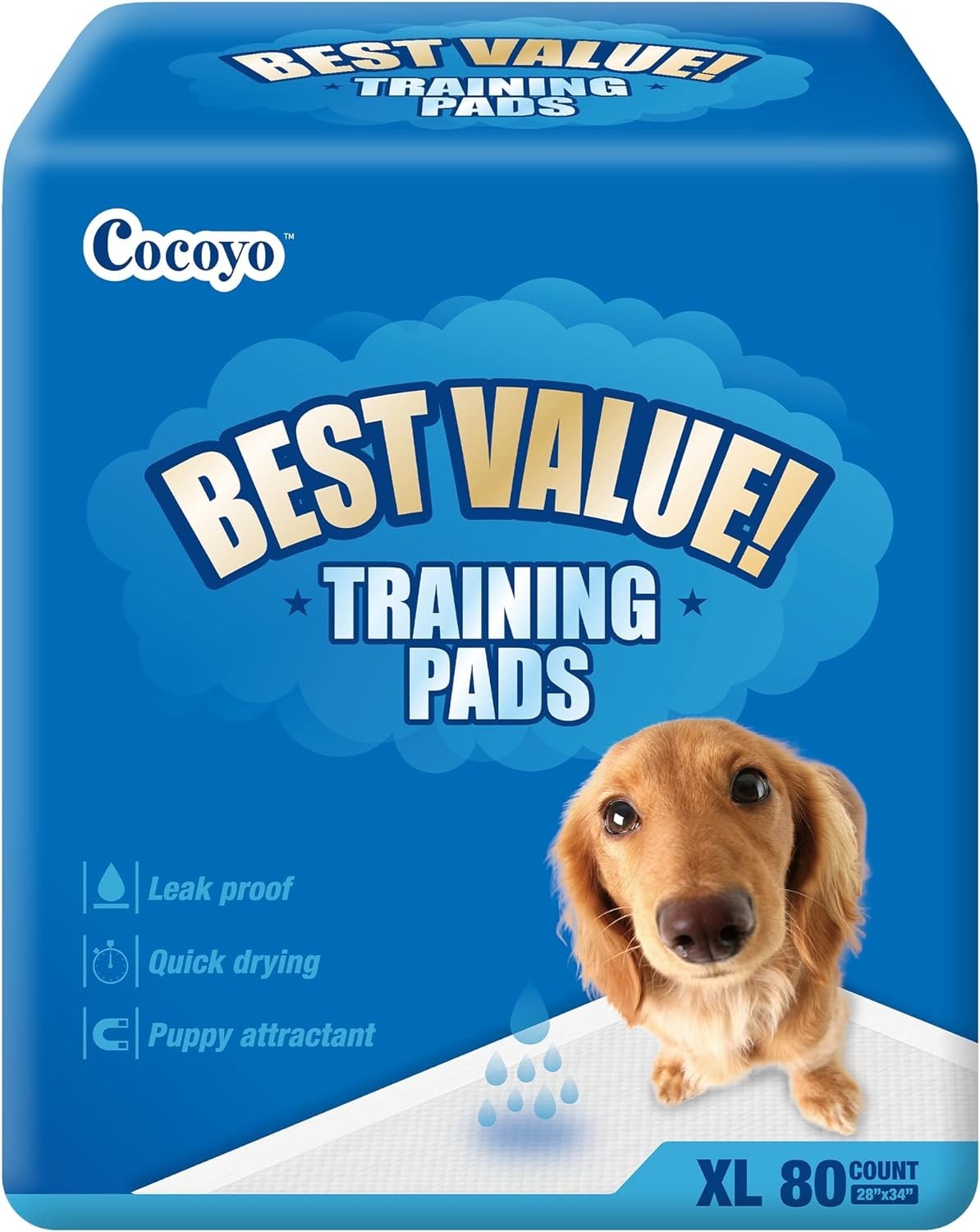 Best Value Puppy Training Pads – 40 Count, 28″ x 34″ With 5-Layer Protection