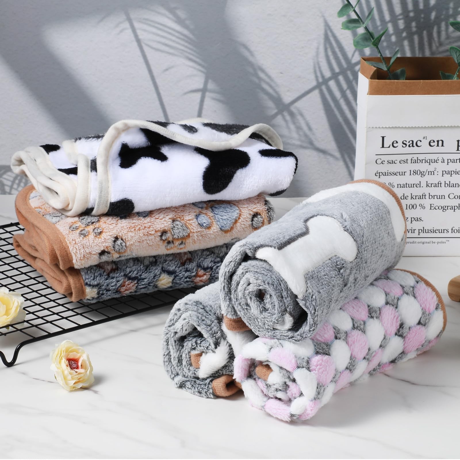 Pafeooui 6 Pcs Guinea Pig Blankets – Soft Flannel Fleece Small, Multicolor