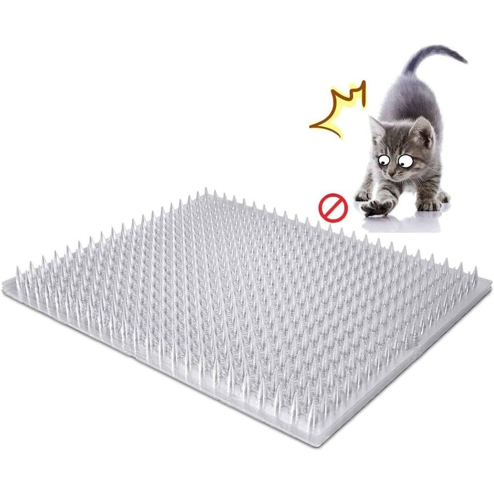 8-Pack Cat Deterrent Mat Outdoor Indoor Scat Mat Pet Training Mat with Spikes to
