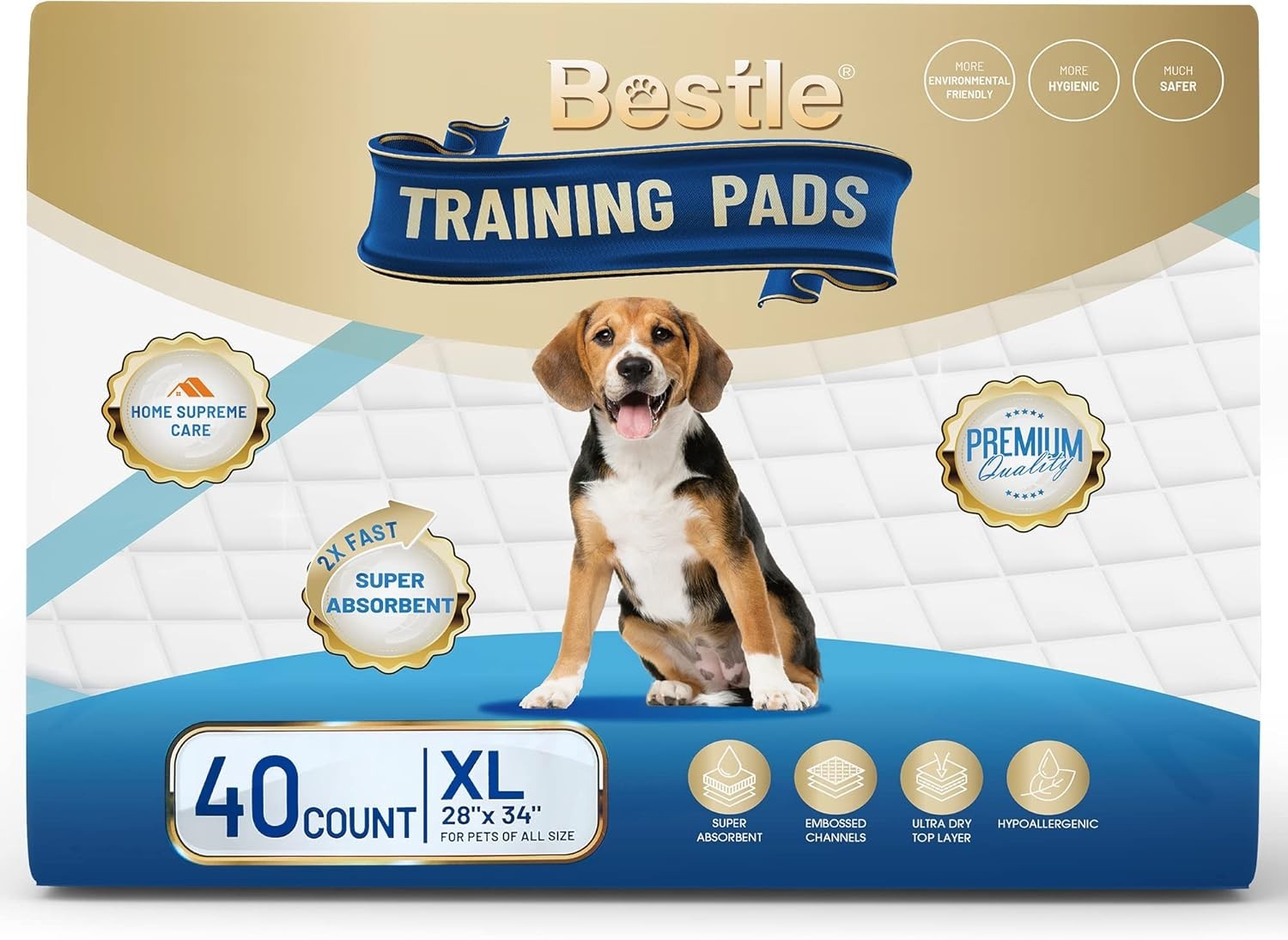 Super Absorbent Dog Pee Pads 28″x34″ – 40 Pack