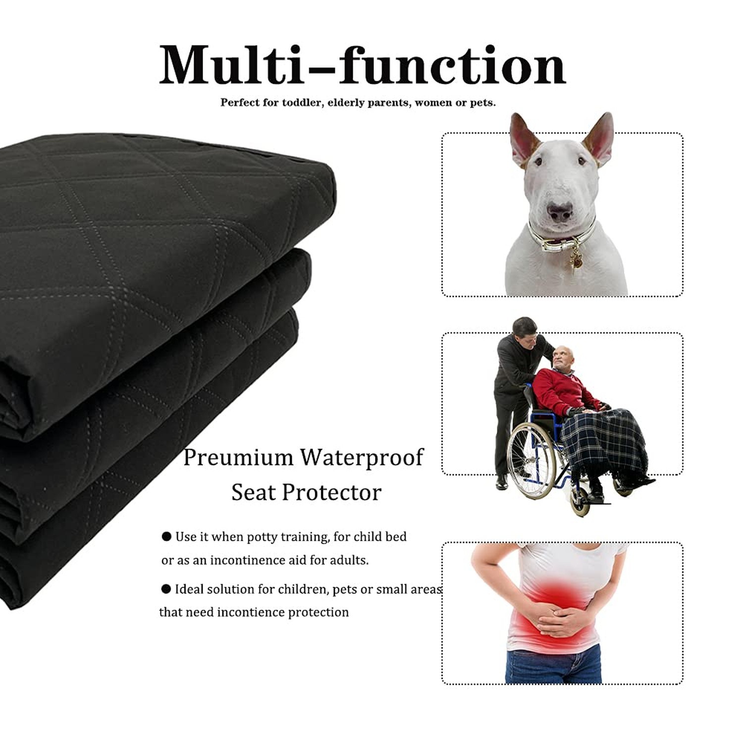 RIQINXIN Washable Incontinence Chair Pads 3pcs Waterproof Seat Protector Pads…