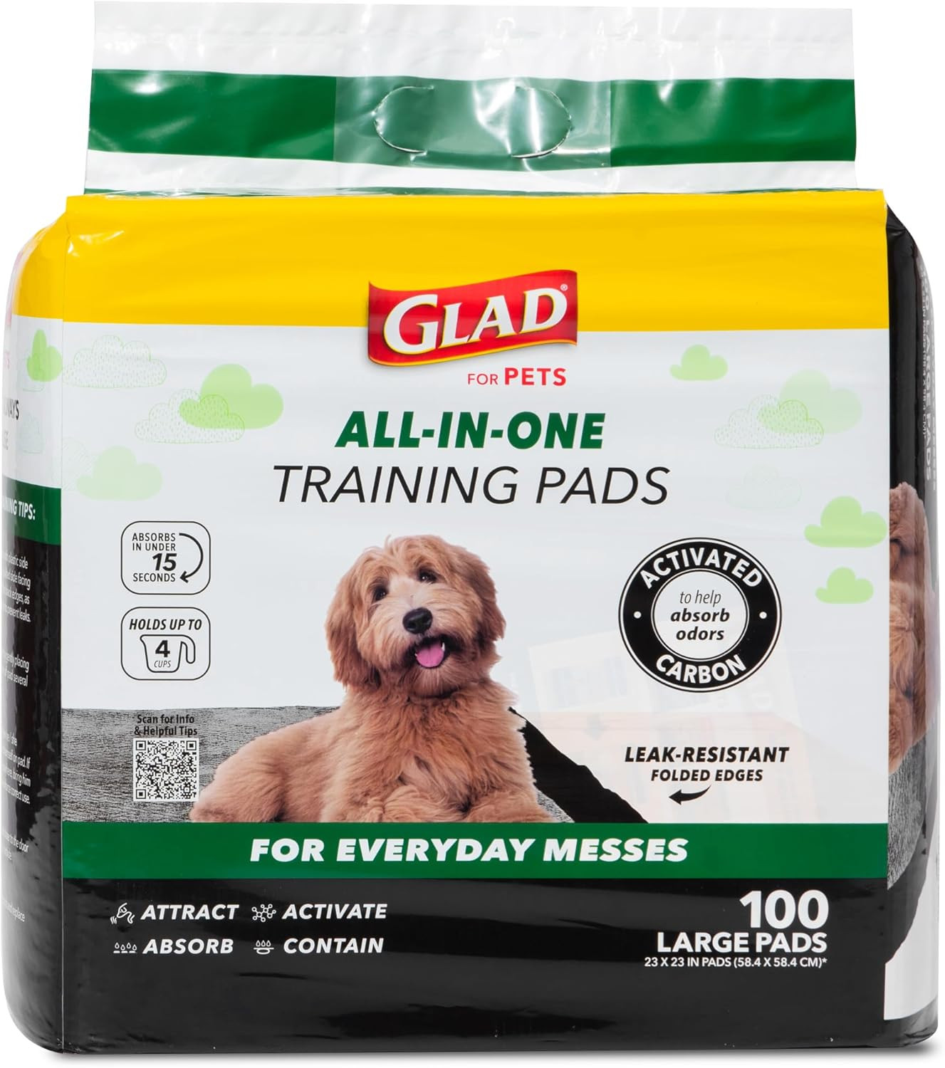 For Pets Black Charcoal Puppy Pads, 23″X23″ Disposable Pee Pad That Absorbs & Ne