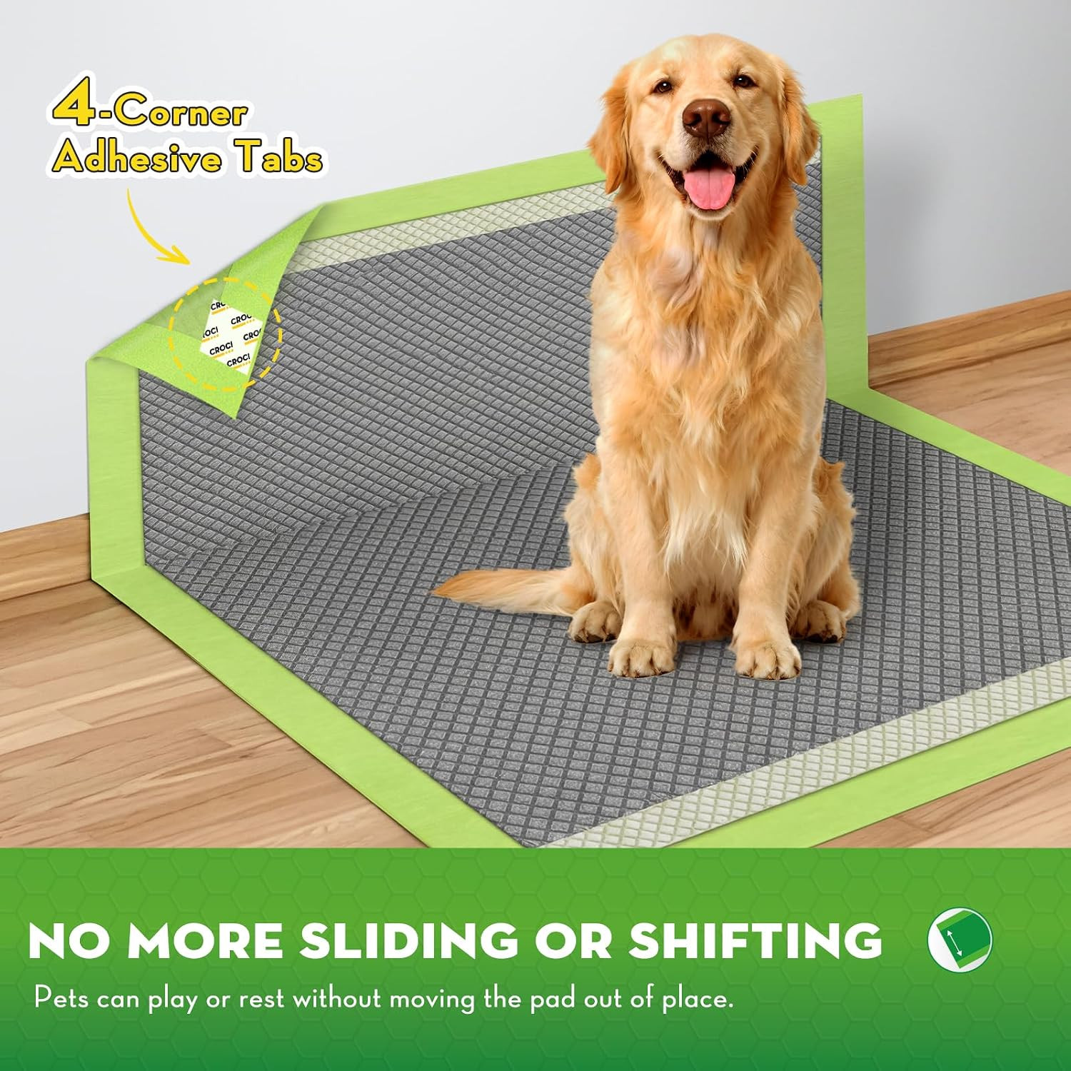 Pee Pads for Dogs, 30″X36″ XXL Puppy Pads, 2X Odor-Control with Charcoal & Bambo