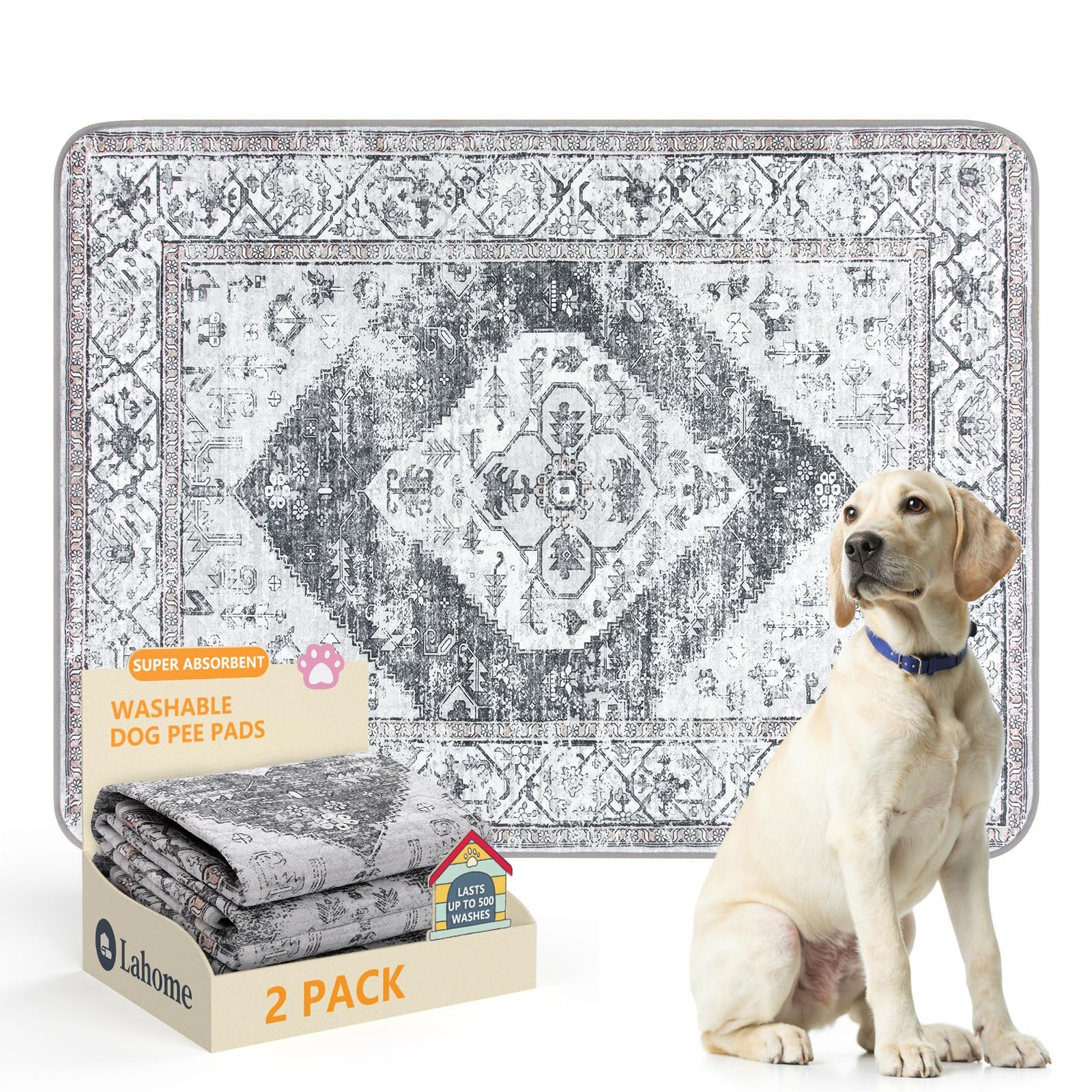 Reusable Washable Puppy Pads – 2 Pack Super Absorbent & Waterproof Dog Traini…