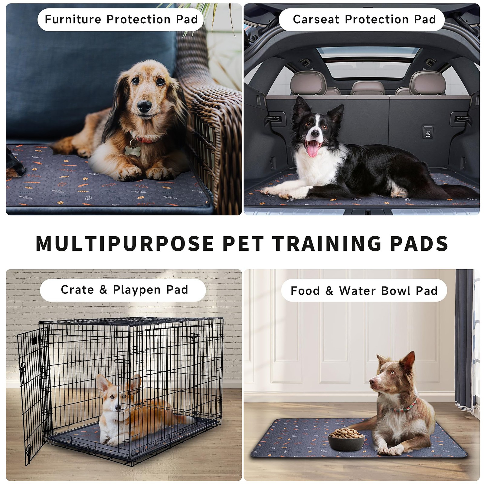 2 Pack 24×36 Inch Reusable Washable Pee Pads Fast Absorbent Puppy Training Pads