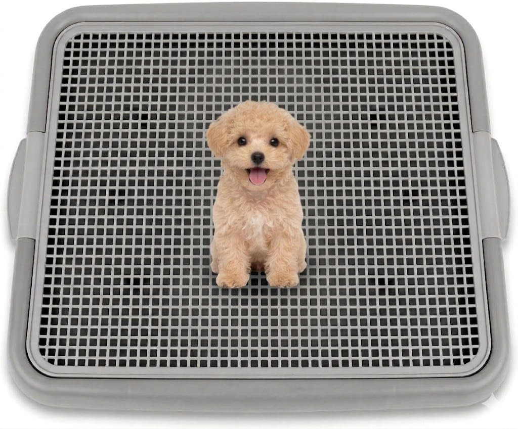 Puppy Potty Tray with Mesh – Dog Pee Pad Holder for Small Dogs & Puppies, Indoor