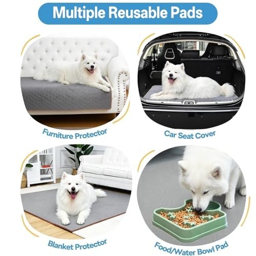 Extra Large Reusable Dog Pad 72×72 Inch Non-Slip Washable Pee Pad for Potty