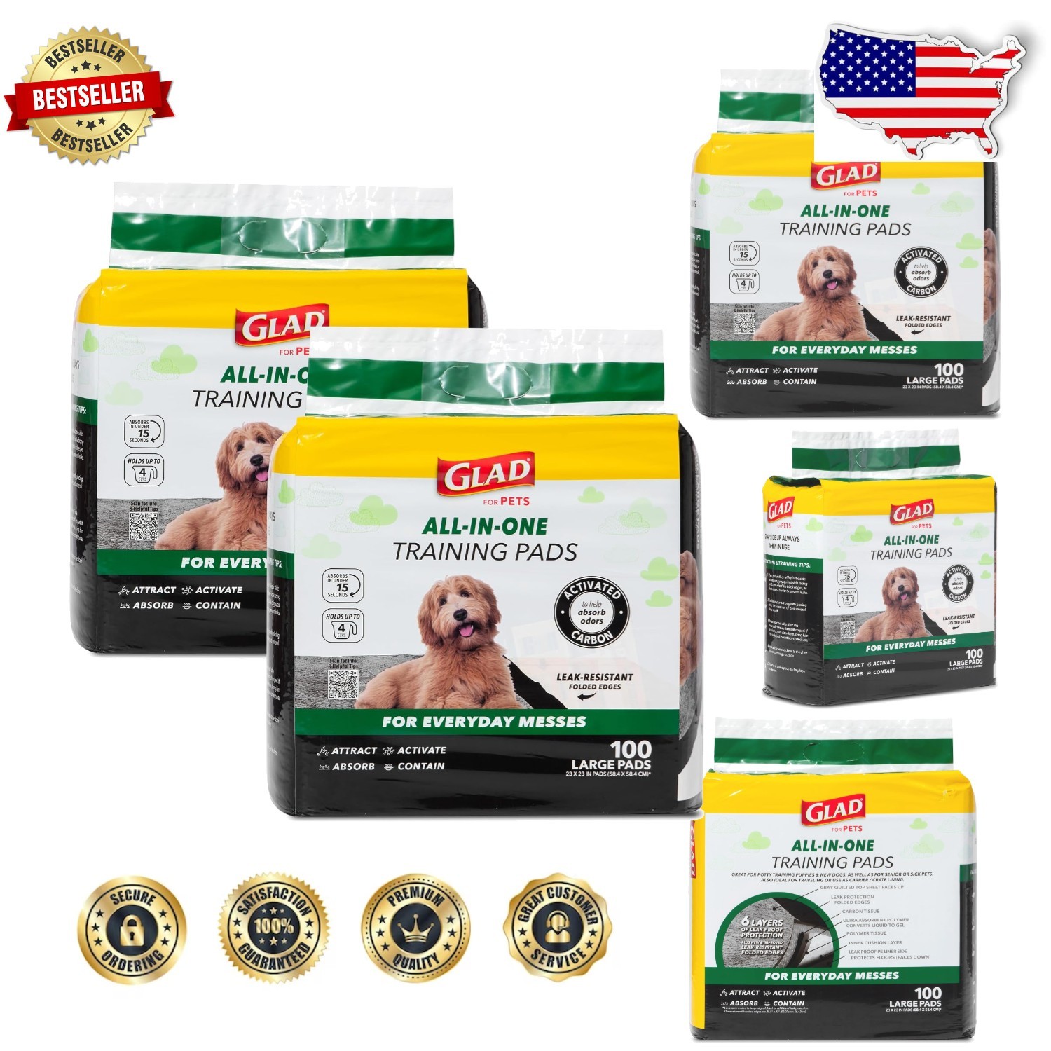 XL Charcoal Puppy Pads: 6-Layer Leak-Proof 23″ Odor Control for Potty Training