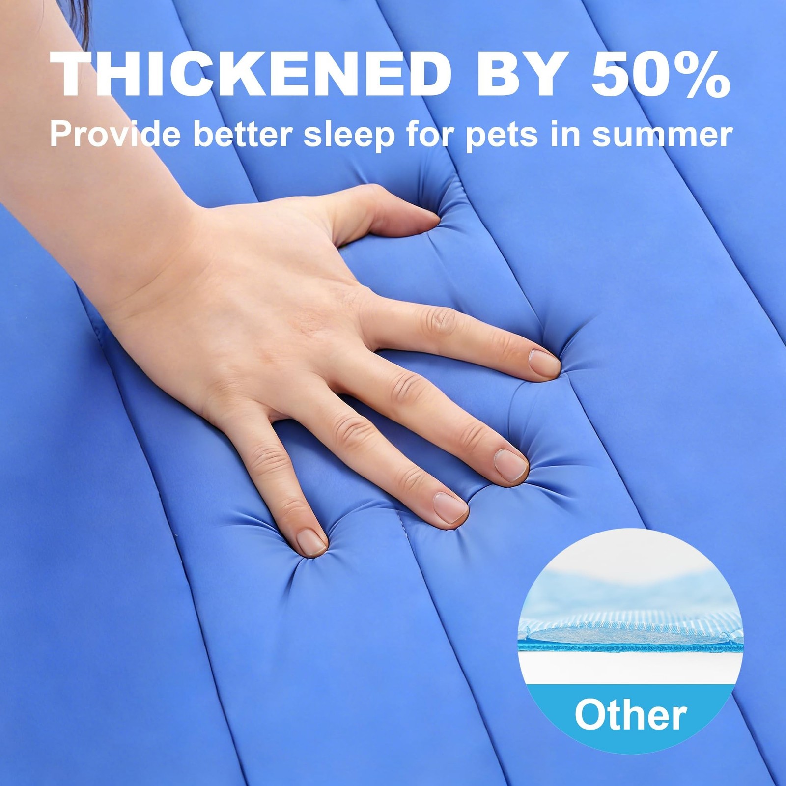 Dog Cooling Mat, Soft Fabric Cooling Mat for Dogs, Foldable Crate Pet Bed & N…