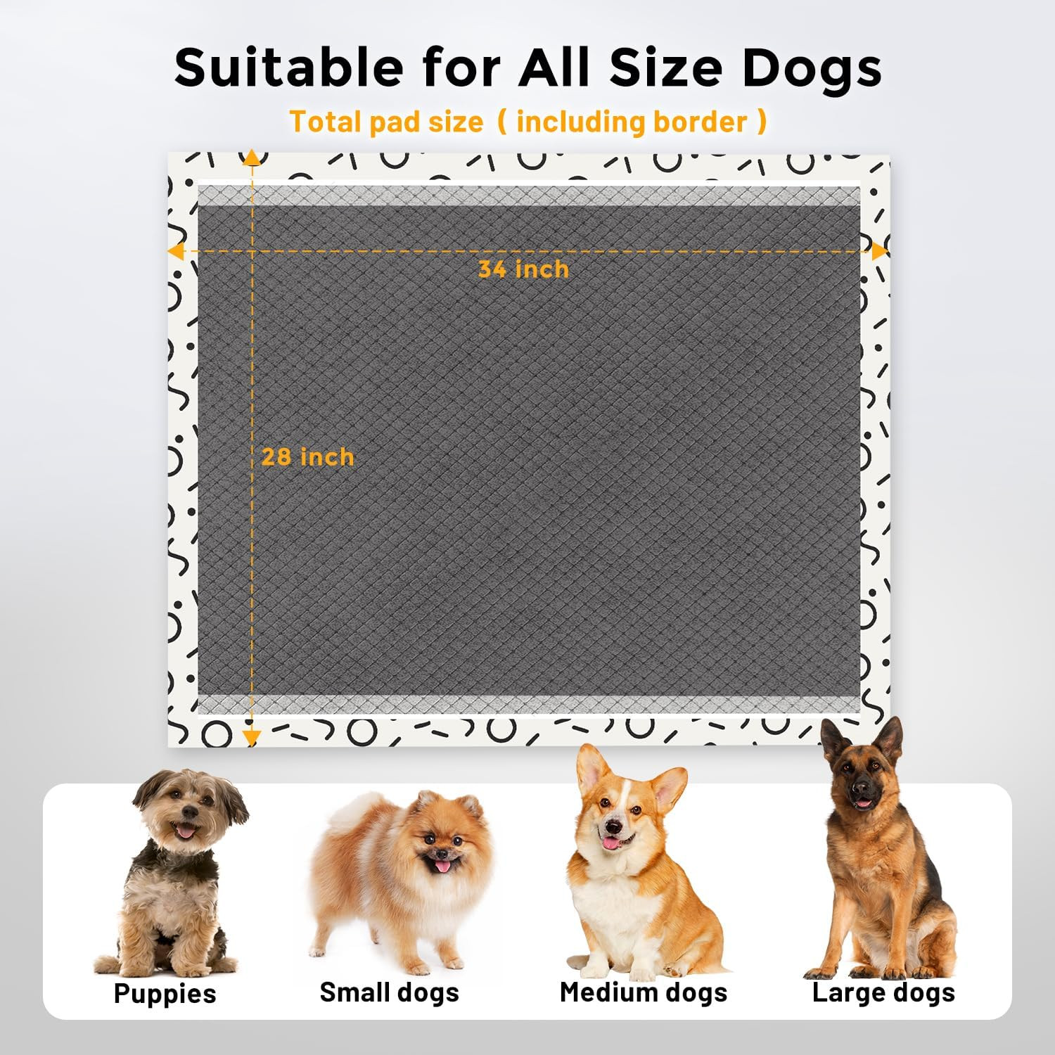 Charcoal Puppy Pee Pads for Dogs Extra Large, 28″X34″ 30 Counts + 1 Extra Health