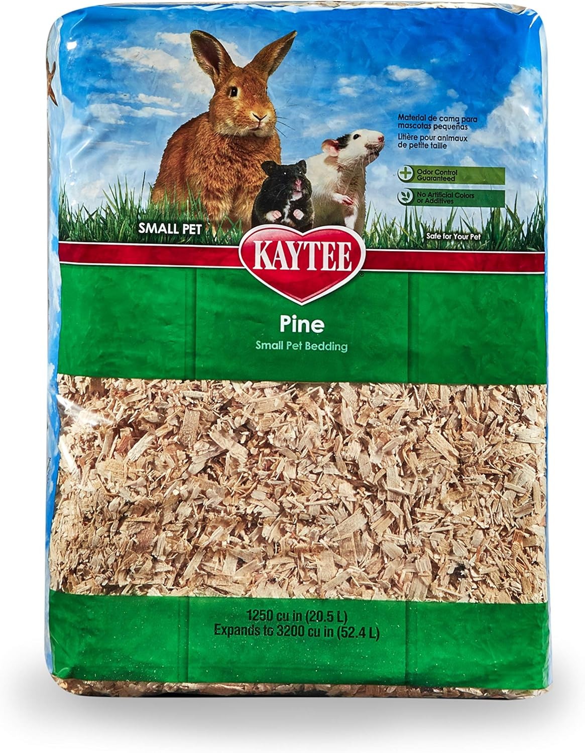 Kaytee Small Animal Pine Bedding For Pet Guinea Pigs, 52.4 Liter, Tan
