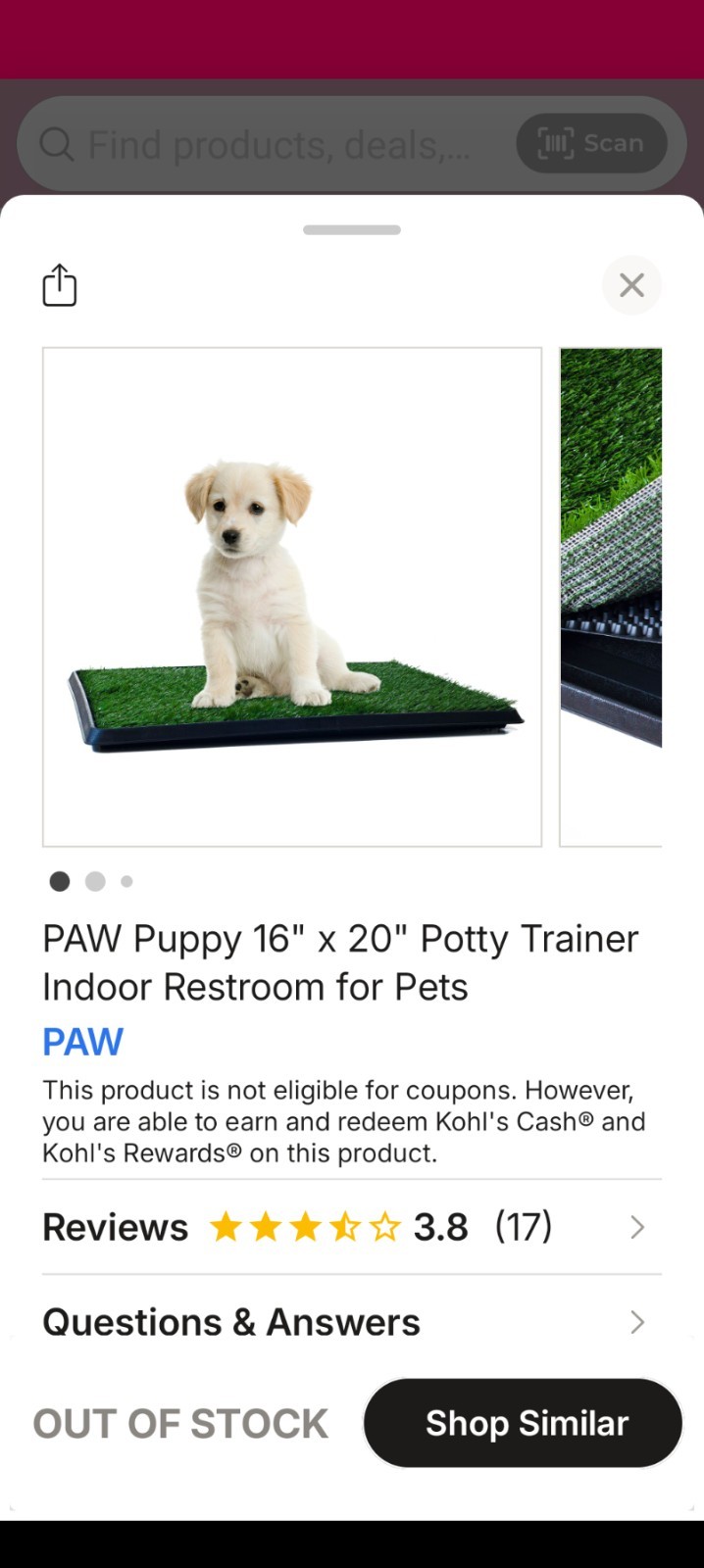 Indoor Training Pad For Pets By PETMAKER. Cleanable And Reusable