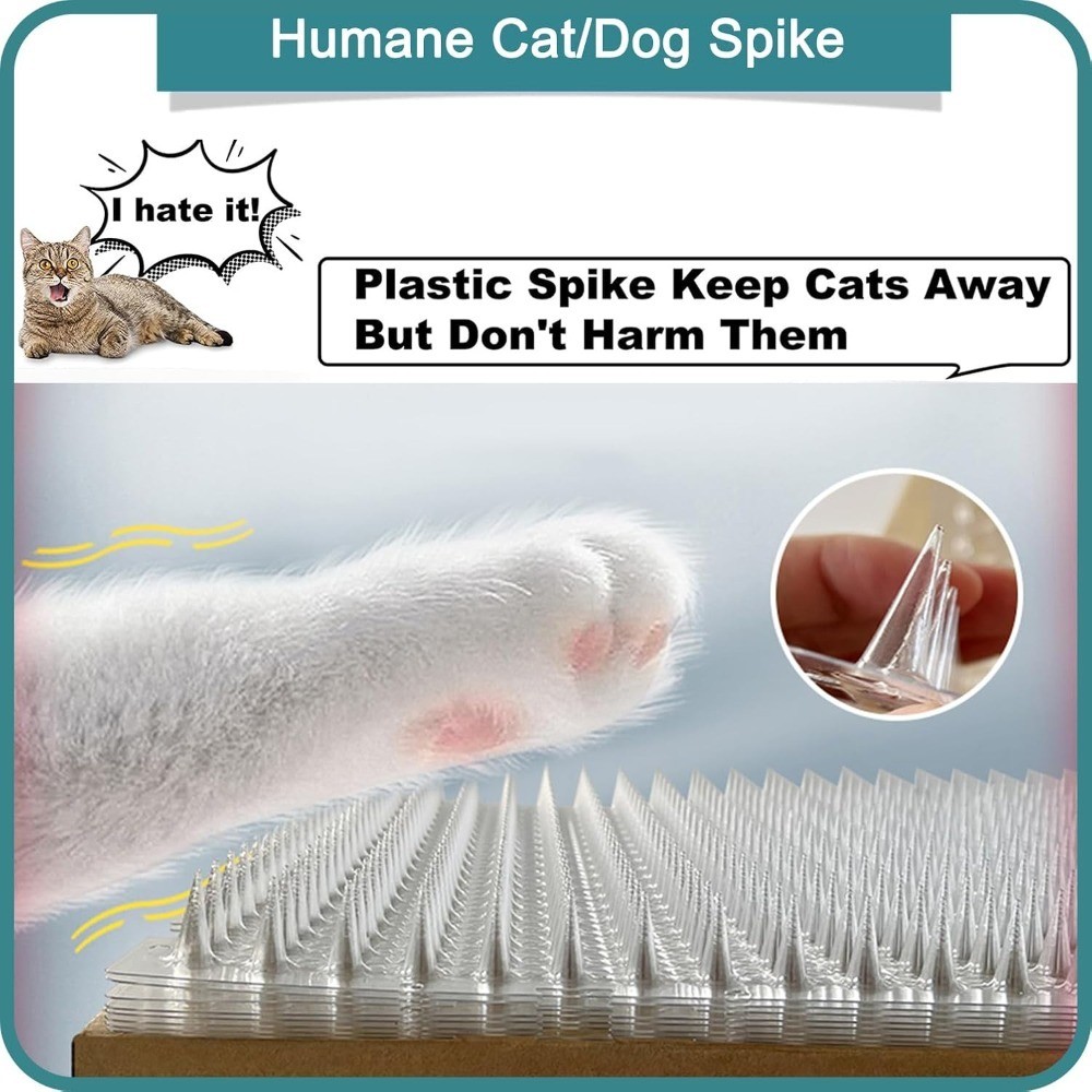 8-Pack Cat Deterrent Mat Outdoor Indoor Scat Mat Pet Training Mat with Spikes to
