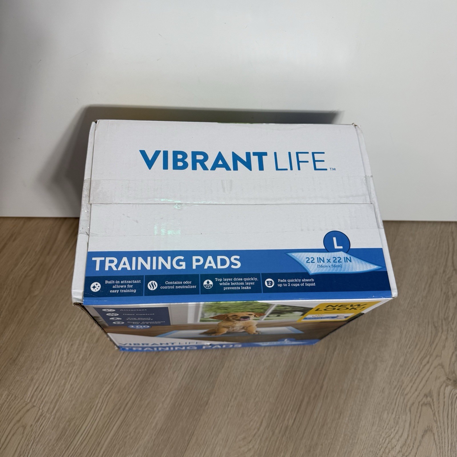 Vibrant Life Training Pads Large 22in x 22in 100 Count Dog/Puppy Potty Training
