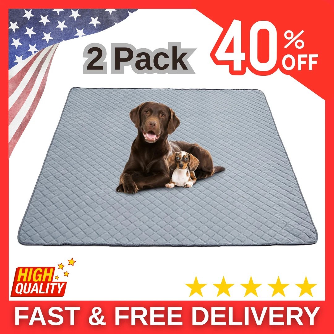 Reusable Washable Pee Pads for Dogs Large/Extra Large 36” x 41” 2 Pack, Abs…
