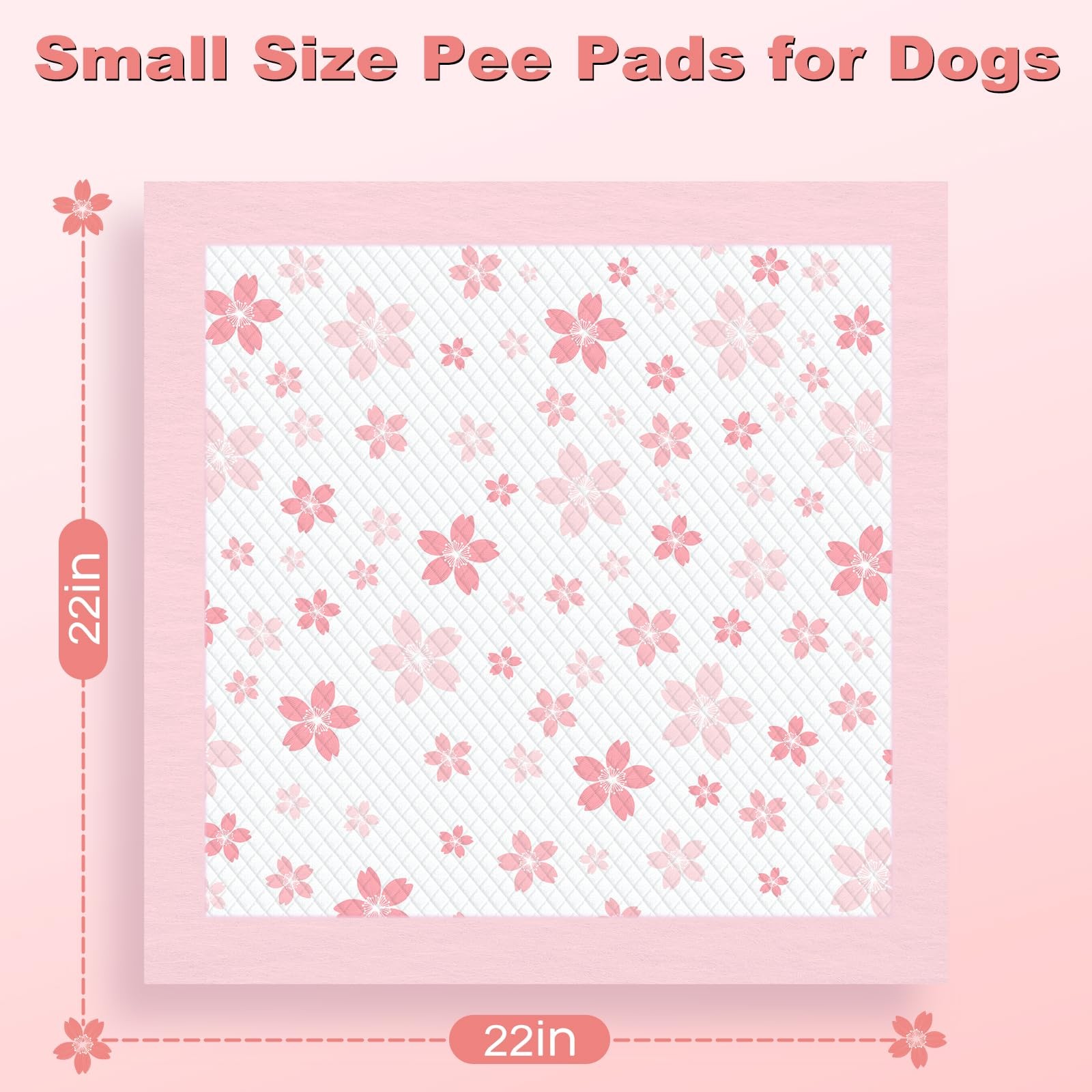 Puppy Pads Pink 22x22in, Quick-Dry Puppy Training Pads with Pheromone Attract…