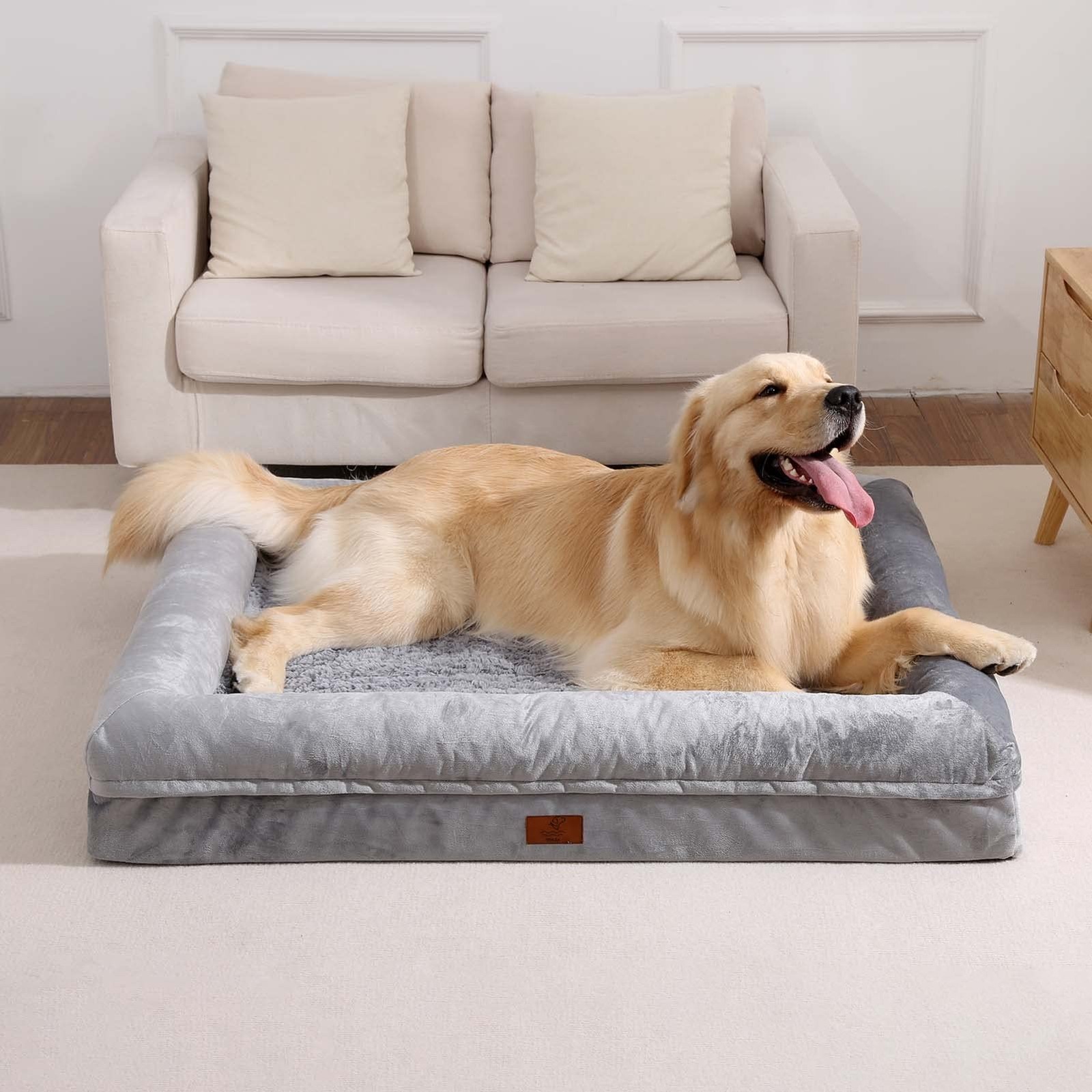 Orthopedic Dog Bed Waterproof Pet Sofa for Large Sized Dogs | 360 Degree Bols…