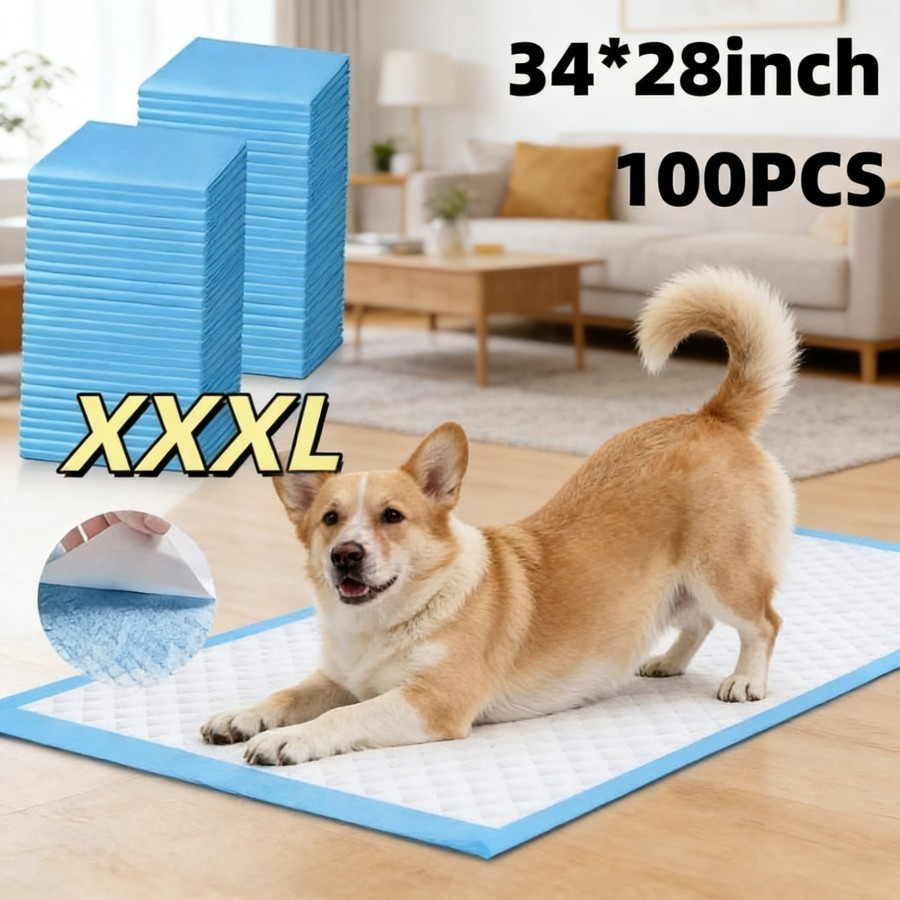 100PCS Puppy Training Pads Extra Large 28″x34″ Quick Dry Pet Dog Potty Pads