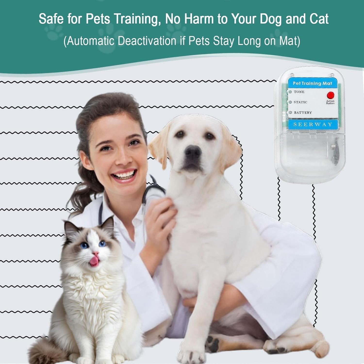 Scat Pet Shock Mat 2 Pieces in Different Size, Shock Pads for Dogs and Cats Trai