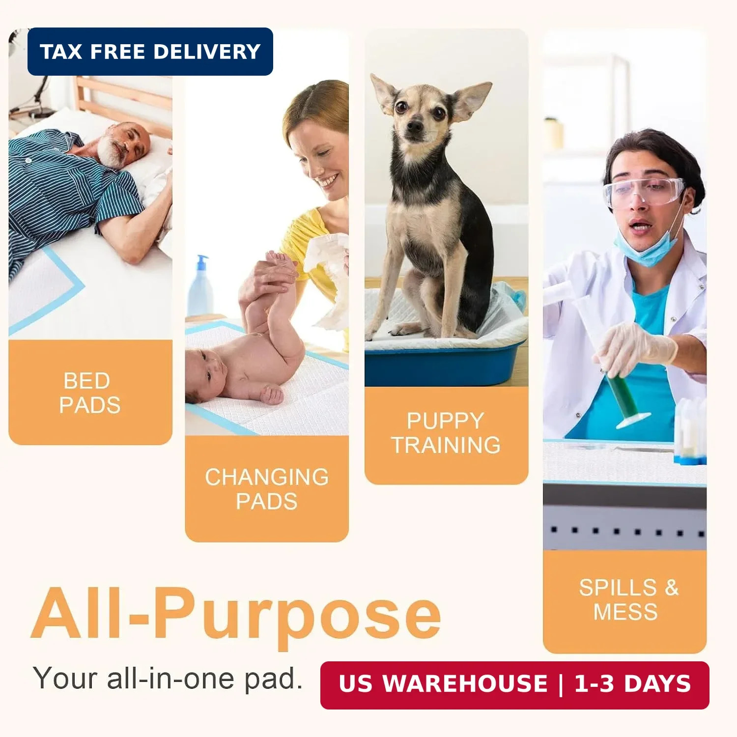 Pee Pads for Dogs & Cats, 31″x55″,Puppy Pads 40 Count | Extra Large, Disposable