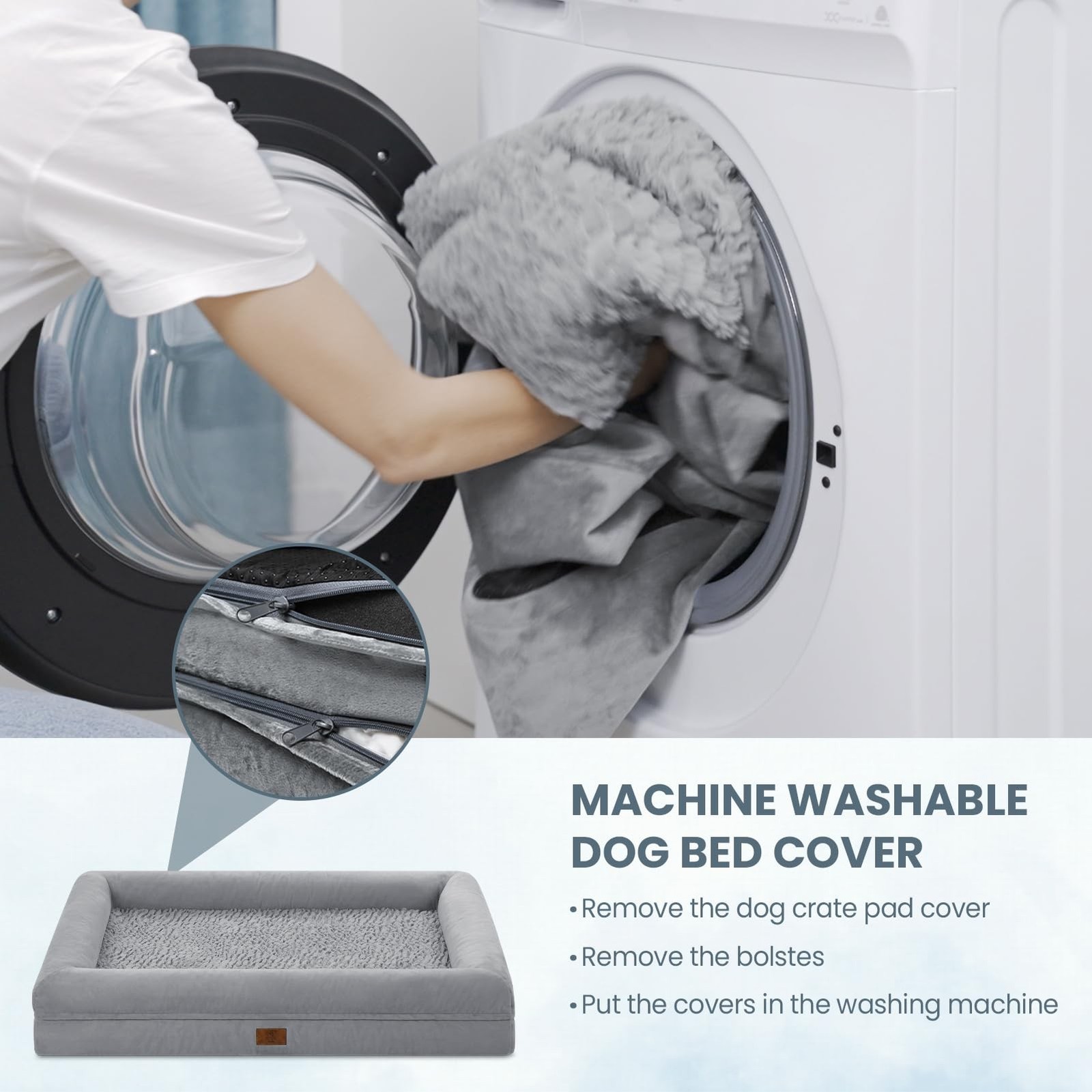 Orthopedic Dog Bed Waterproof Pet Sofa for Large Sized Dogs | 360 Degree Bols…