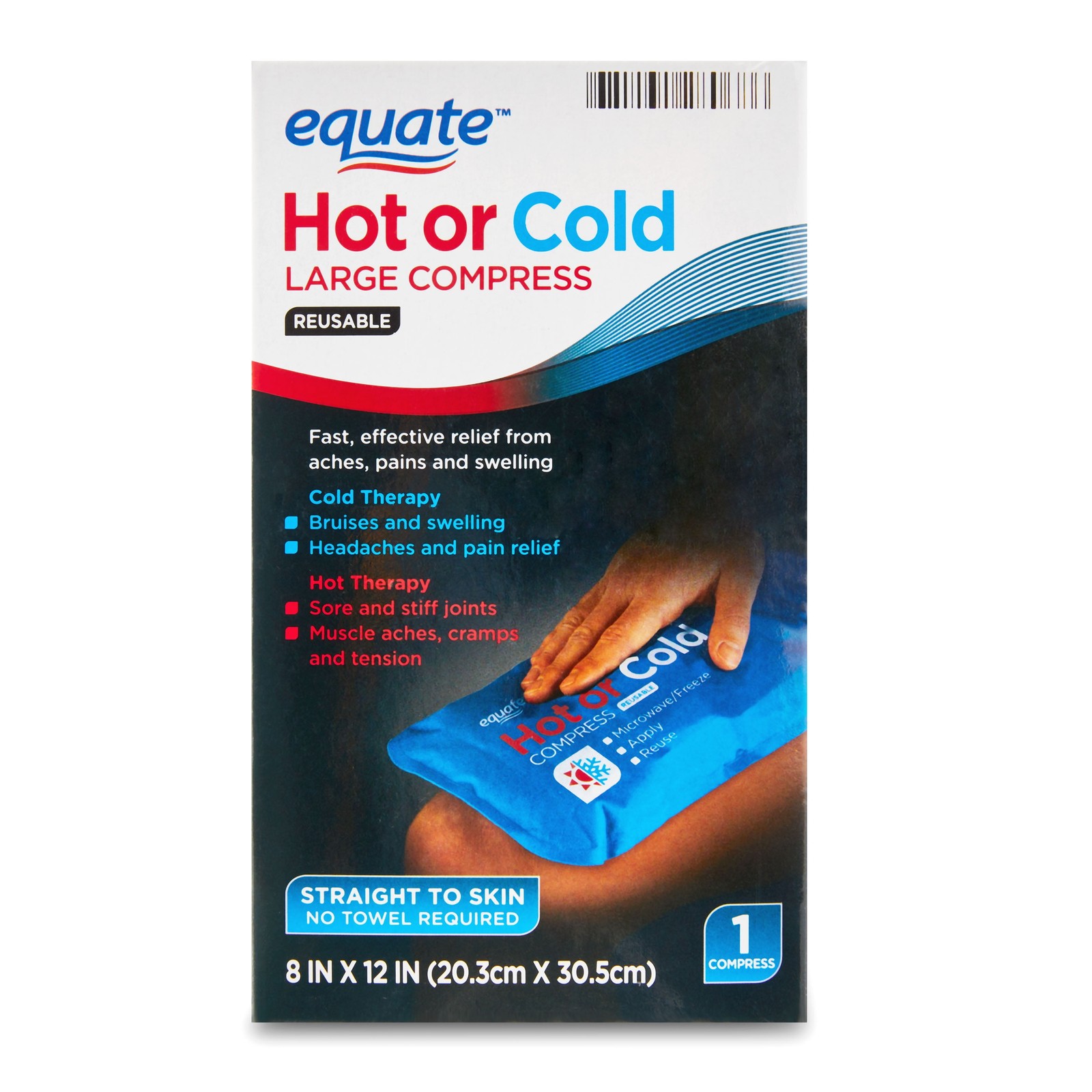 Equate Reusable Large Hot & Cold Compress 8″x12″, 1 Count
