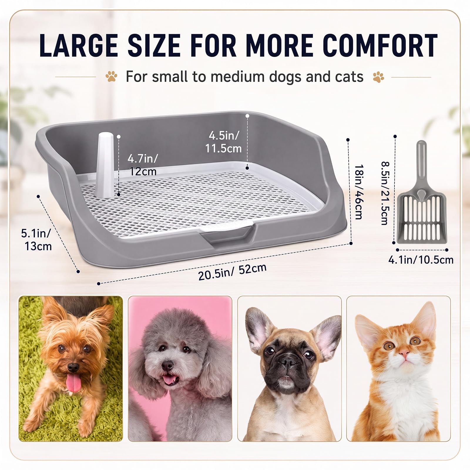 Large Dog Pee Pad Holder Tray 20.5″ x 18″ Puppy Potty Training Pad Tray with …