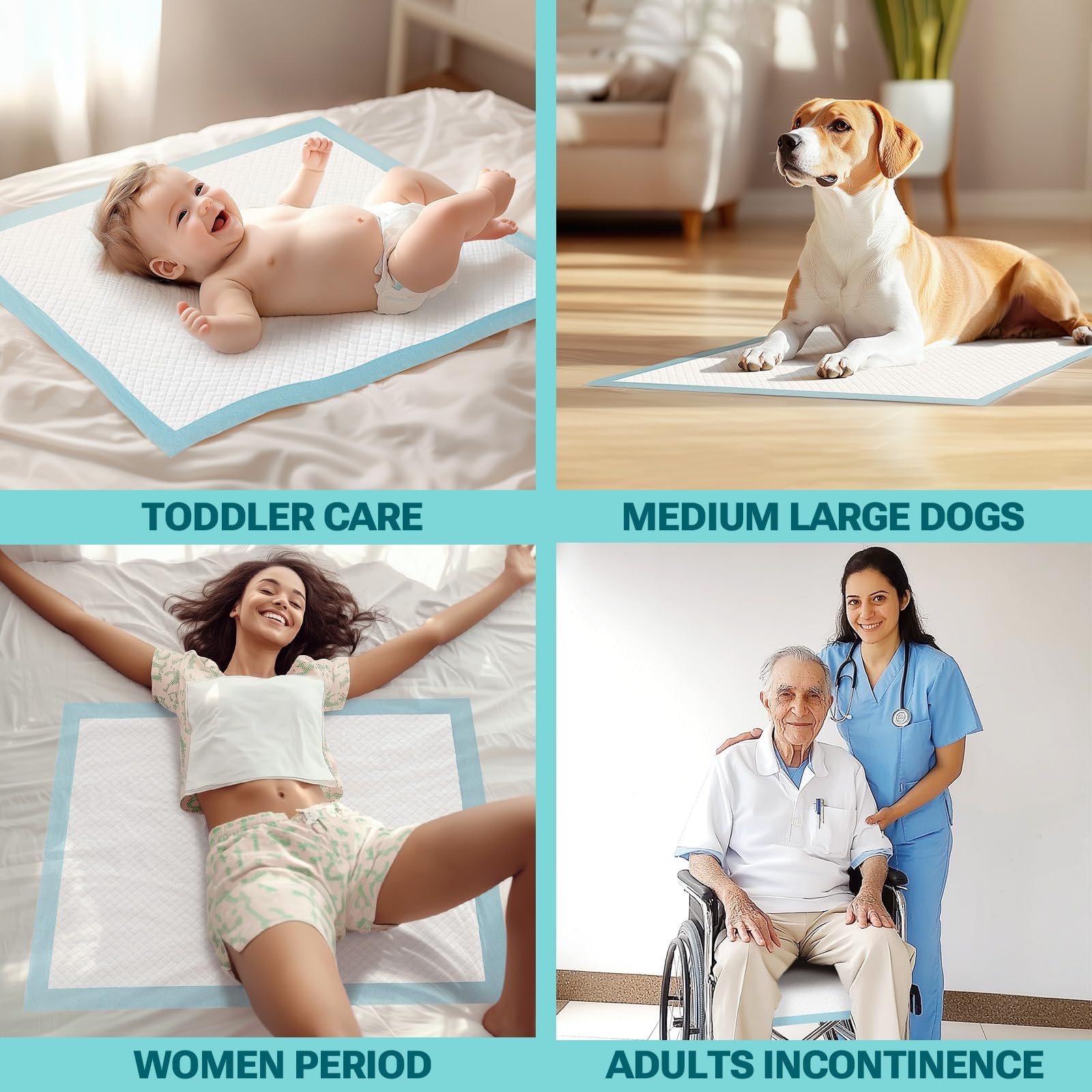 Super Absorbent Puppy Pads 28″x34″ 50 Count Quick Drying Dog Training Pee Pad…